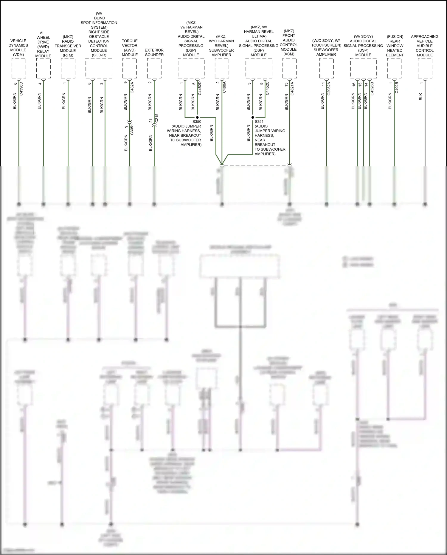 Ford Mondeo V (2014-2019) rear window heated element wiring diagram  (1 of 2)