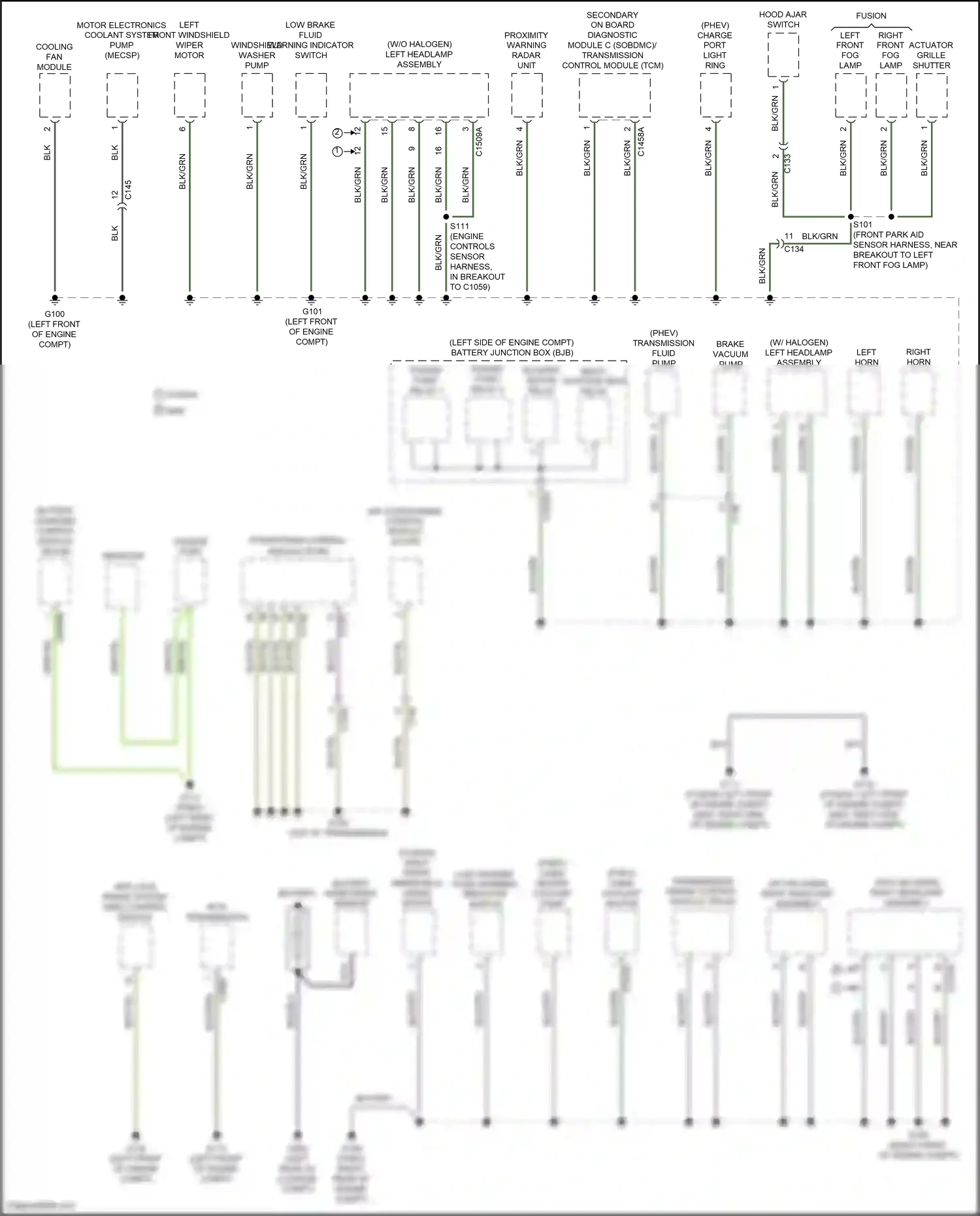 Ford Mondeo V (2014-2019) right front windshield wiper motor wiring diagram  (2 of 3)