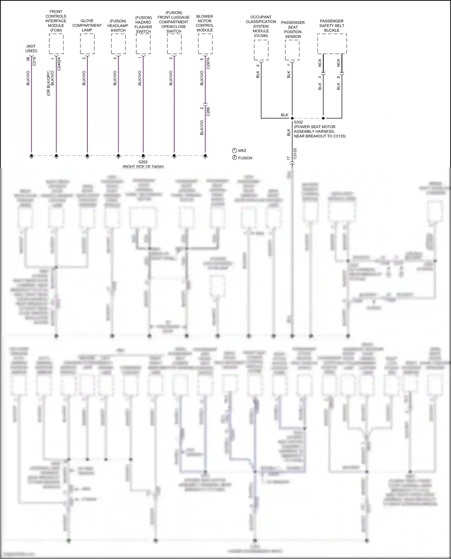 Ford Mondeo V (2014-2019) right lock status led wiring diagram  (3 of 3)