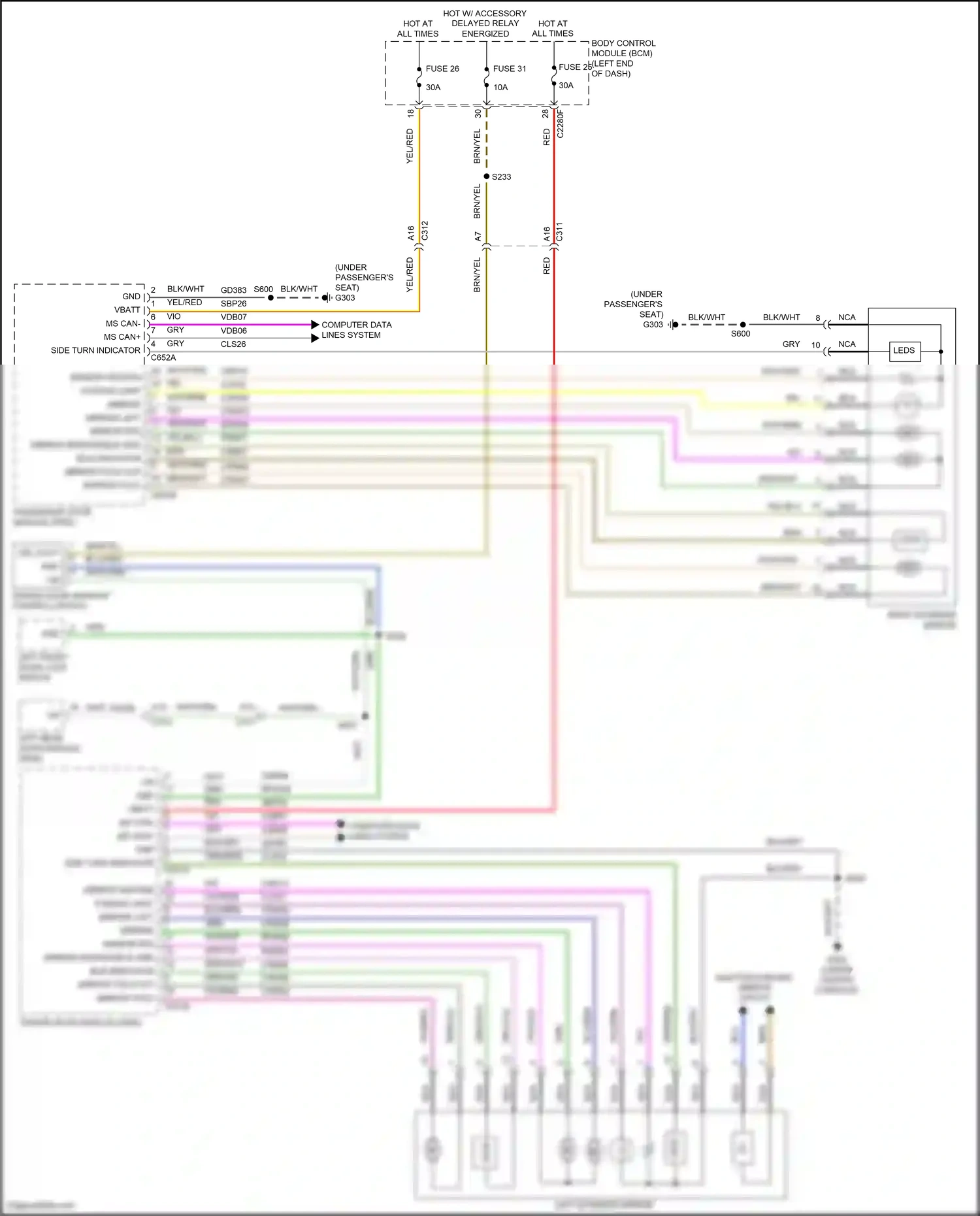 Ford Mondeo V (2014-2019) side turn indicator wiring diagram  (4 of 4)