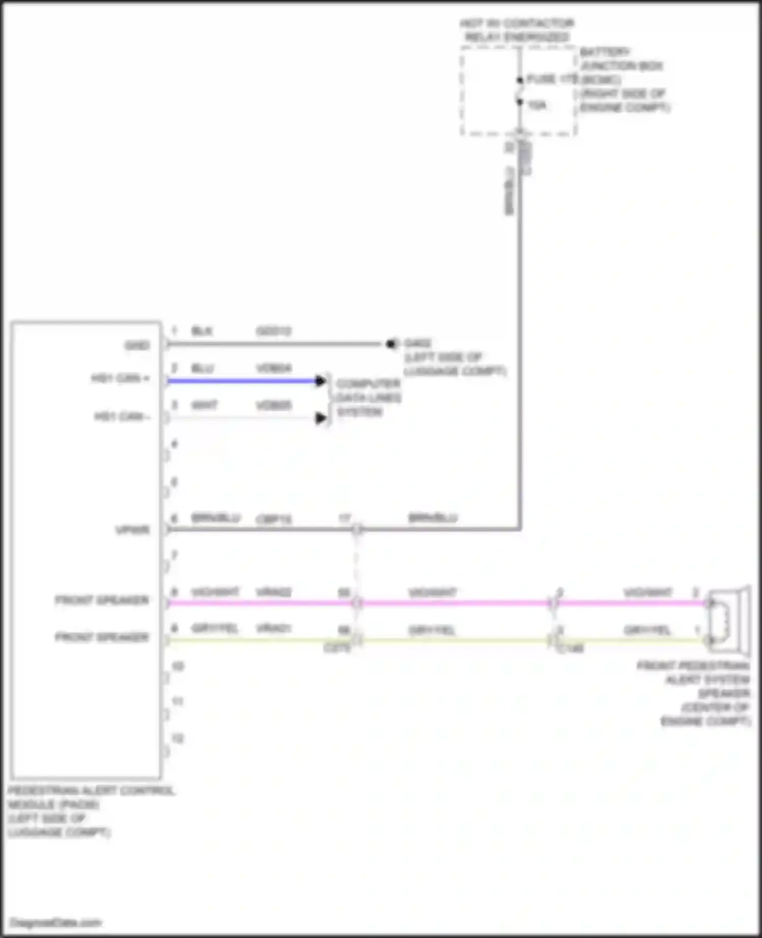 Mustang Mach-E Ford I (2020-2024): Pedestrian alert circuit