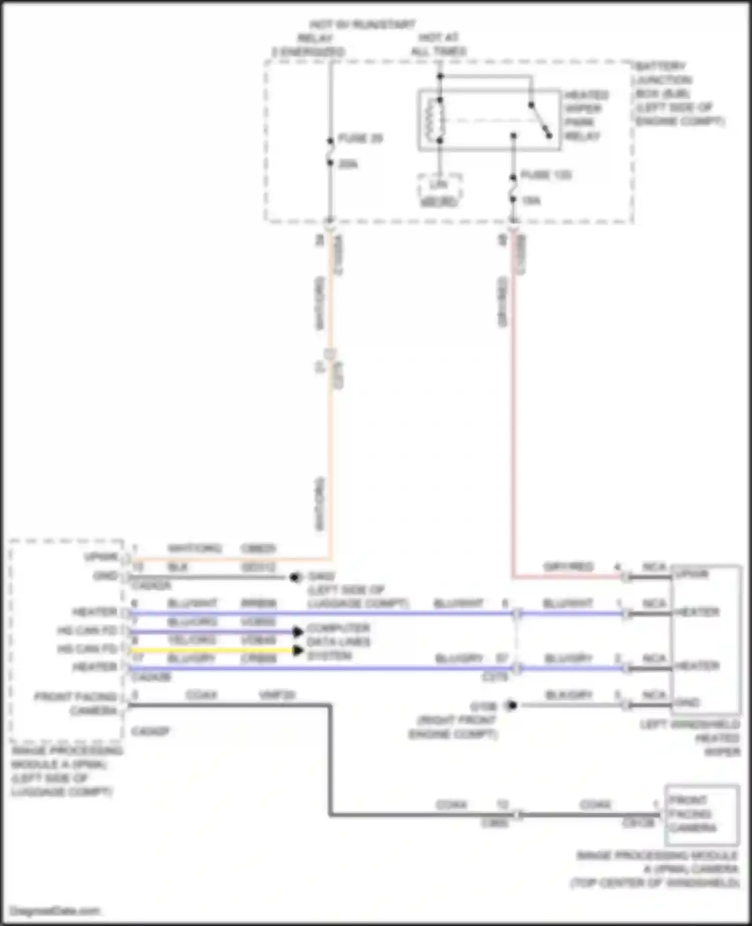 Wiring diagram left windshield heated wiper for Ford Mustang Mach-E I (2020-2024) (3 of 3)