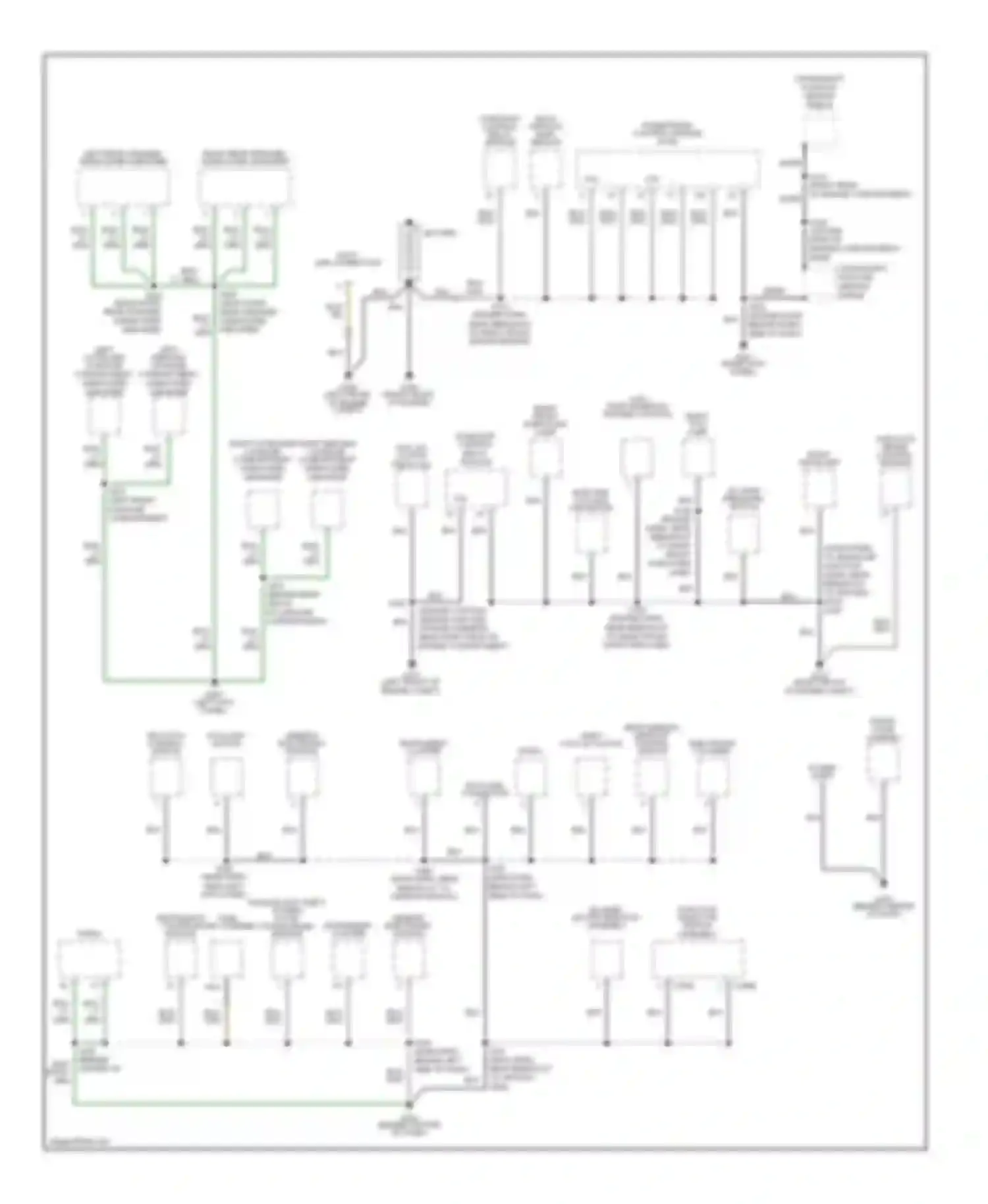 Mustang Ford IV facelift (1998-2004): Ground distribution circuit (1 of 2)