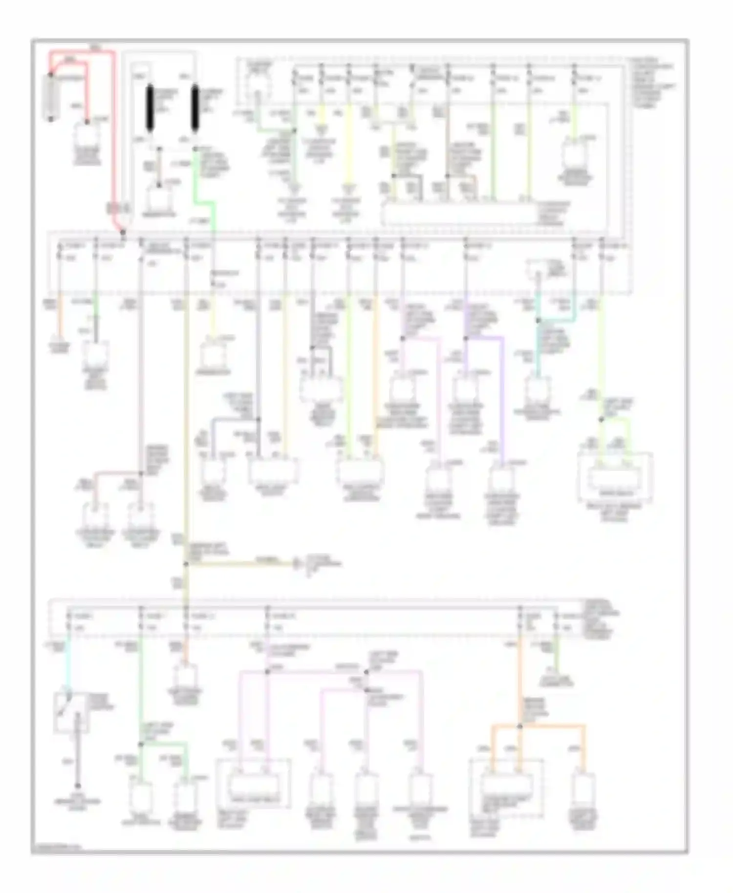 Mustang Ford IV facelift (1998-2004): Power distribution circuit (1 of 3)