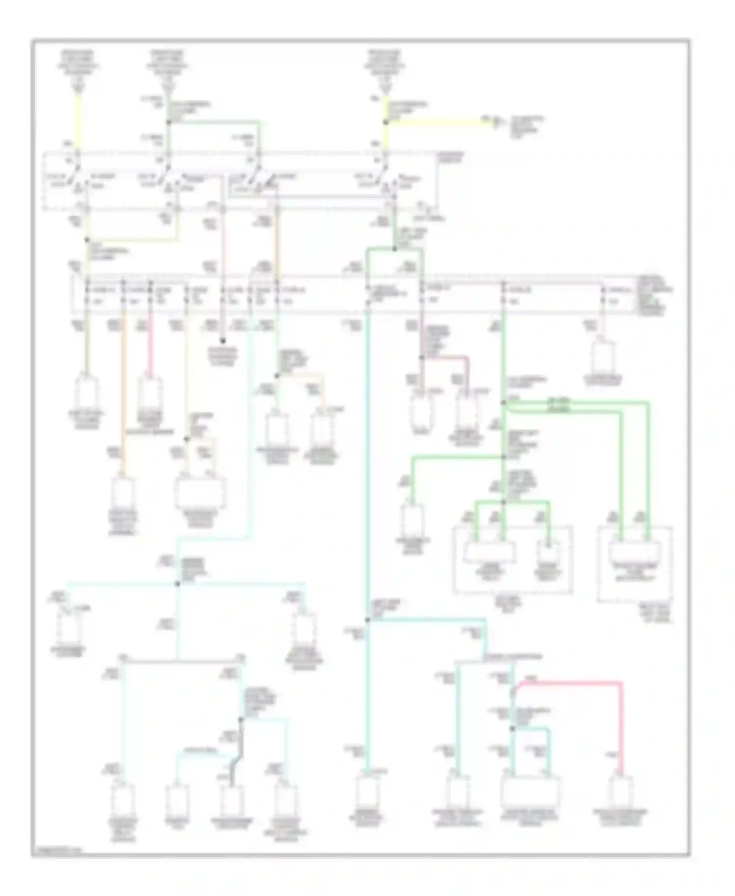 Mustang Ford IV facelift (1998-2004): Power distribution circuit (2 of 3)