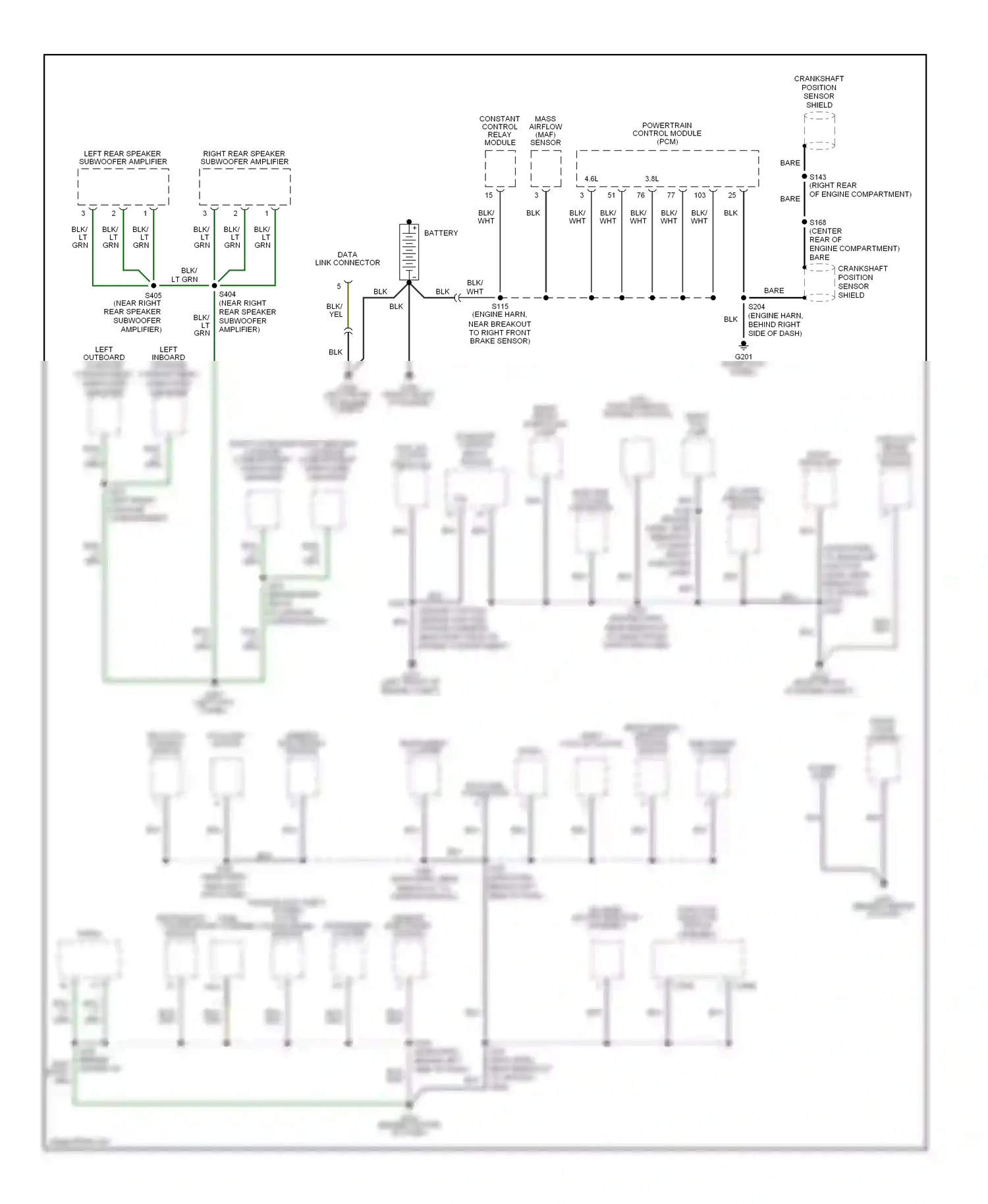 Wiring diagram 4.6l for Ford Mustang IV facelift (1998-2004) (2 of 5)