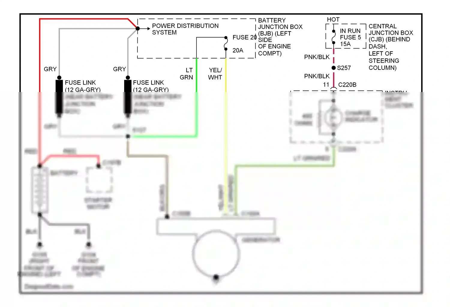 Wiring diagram blk/org for Ford Mustang IV facelift (1998-2004) (4 of 5)