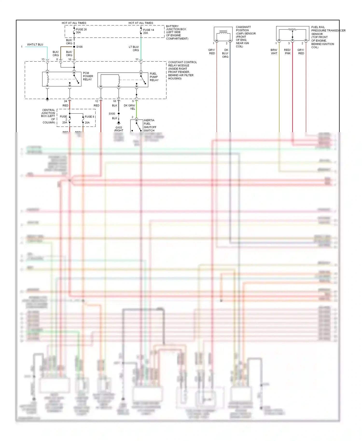 Wiring diagram blu for Ford Mustang IV facelift (1998-2004) (8 of 9)