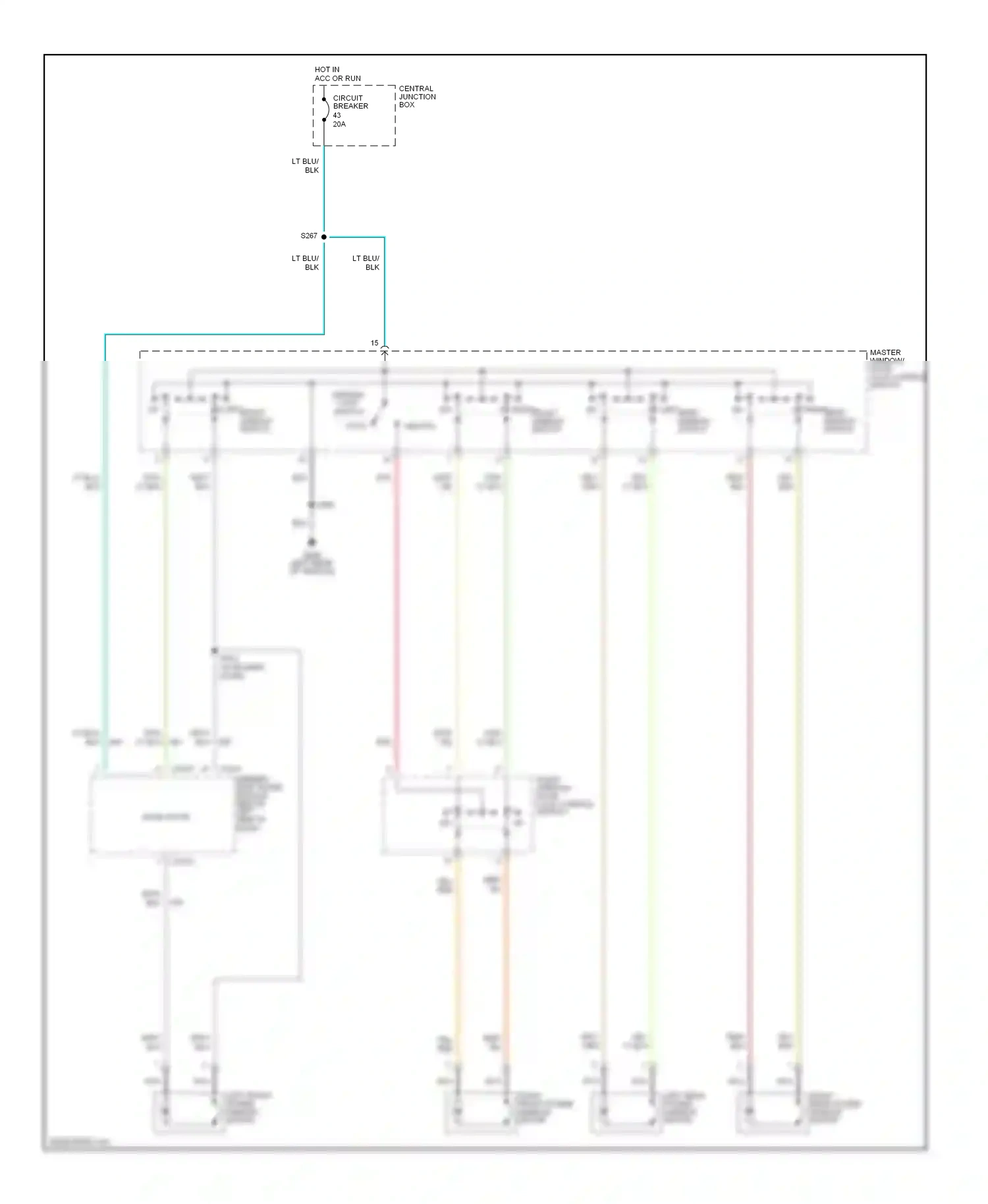 Wiring diagram central junction box for Ford Mustang IV facelift (1998-2004) (5 of 7)