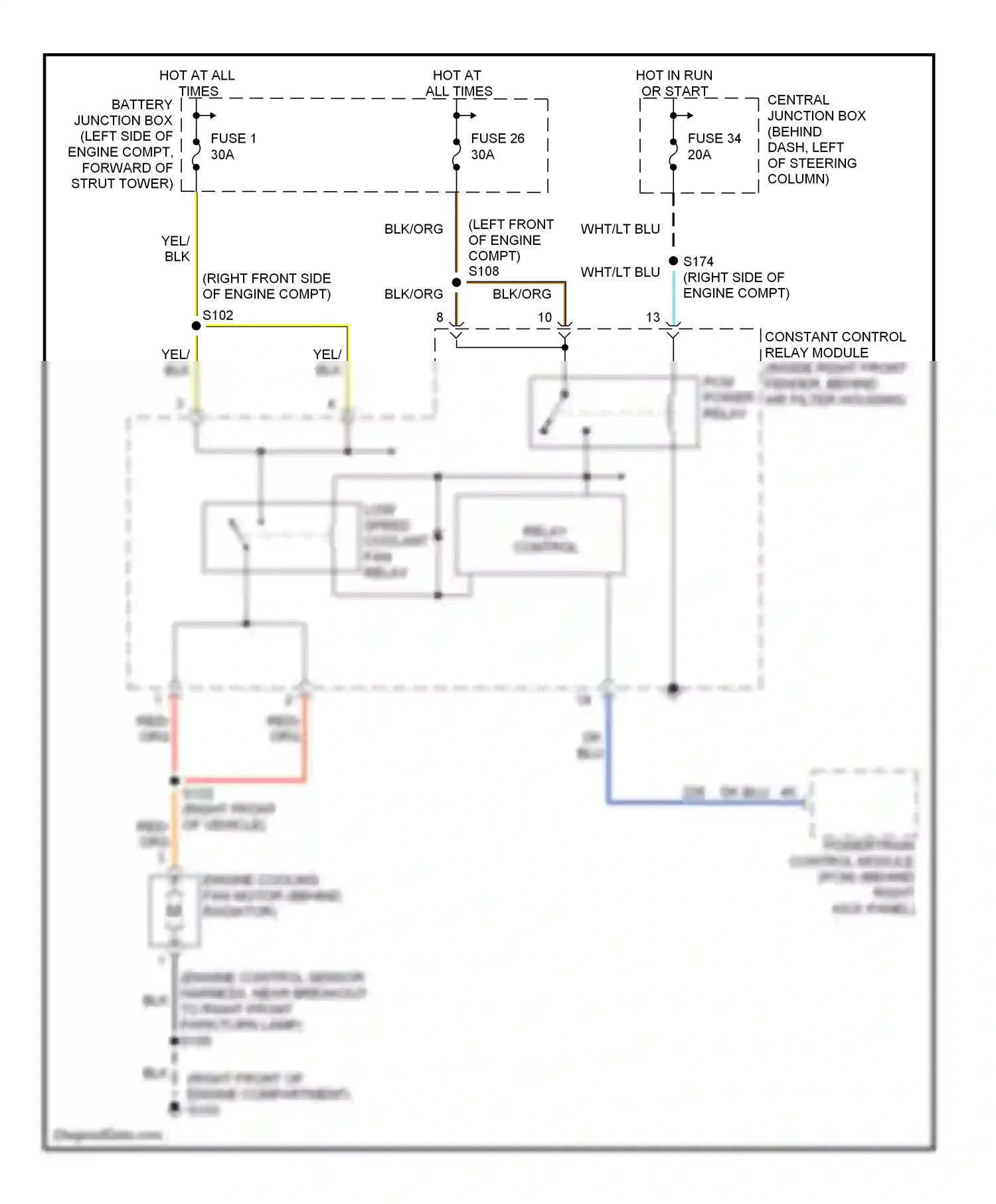 Wiring diagram dk blu for Ford Mustang IV facelift (1998-2004) (1 of 12)