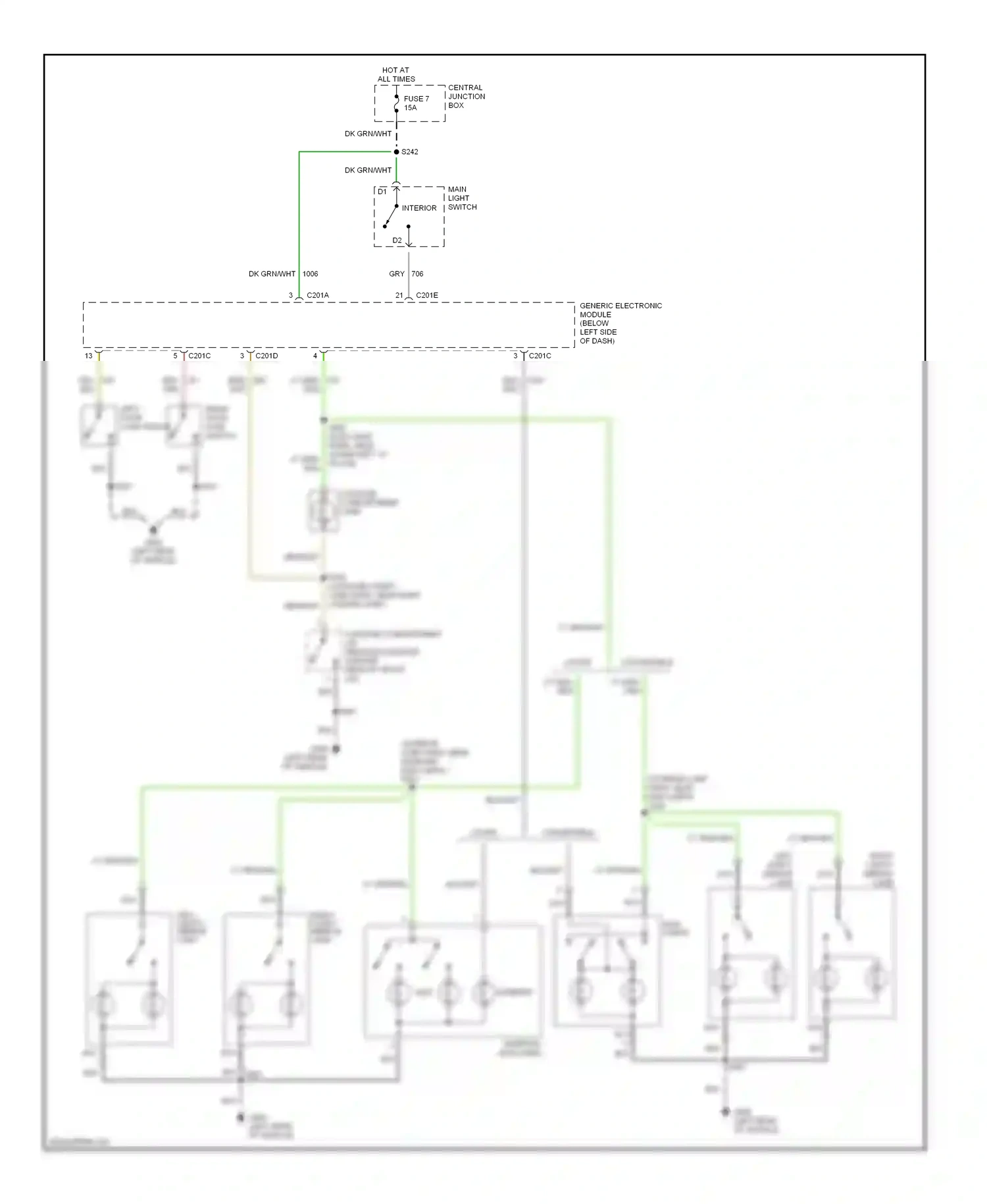 Wiring diagram gry for Ford Mustang IV facelift (1998-2004) (3 of 19)