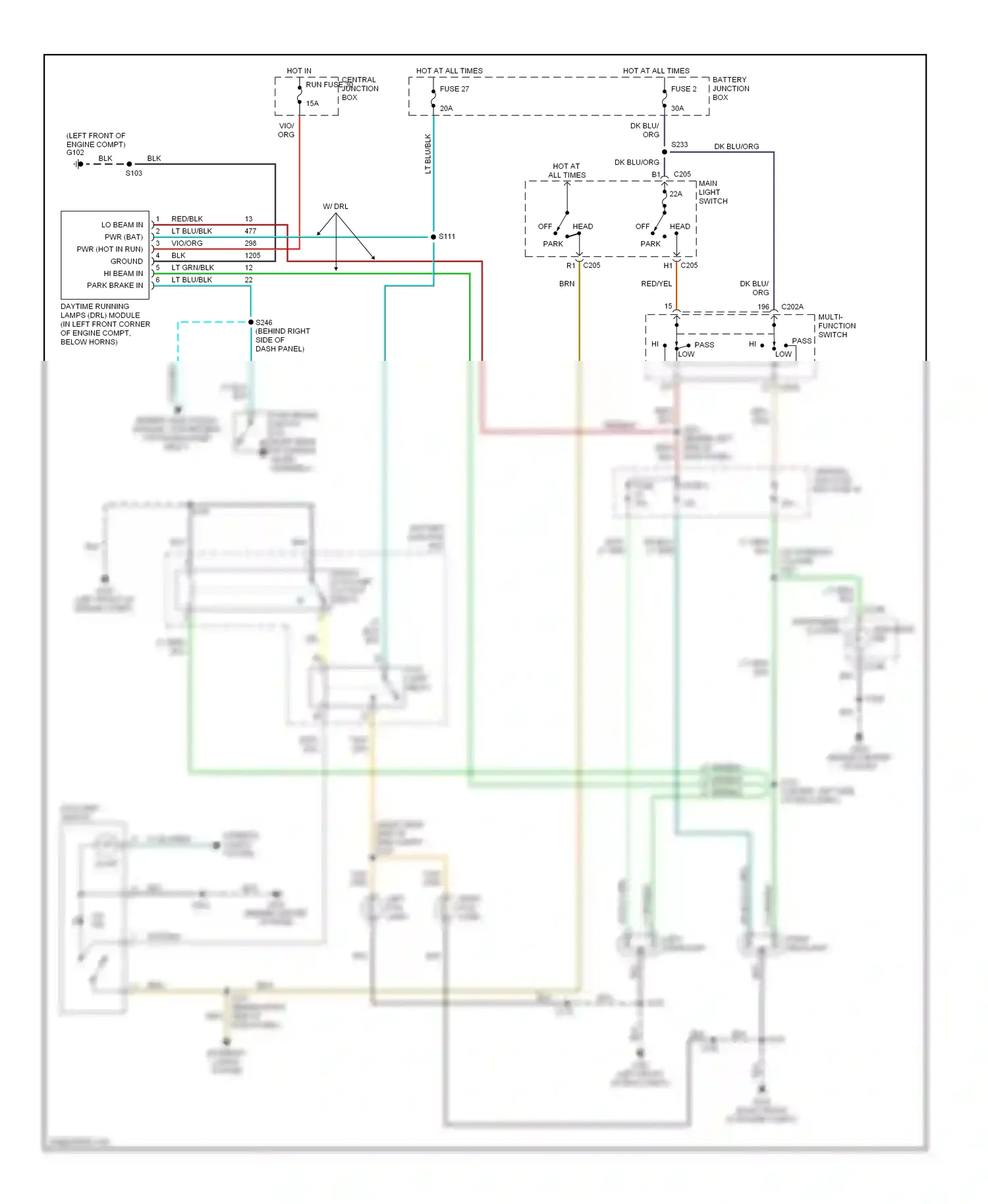 Wiring diagram gry for Ford Mustang IV facelift (1998-2004) (5 of 19)