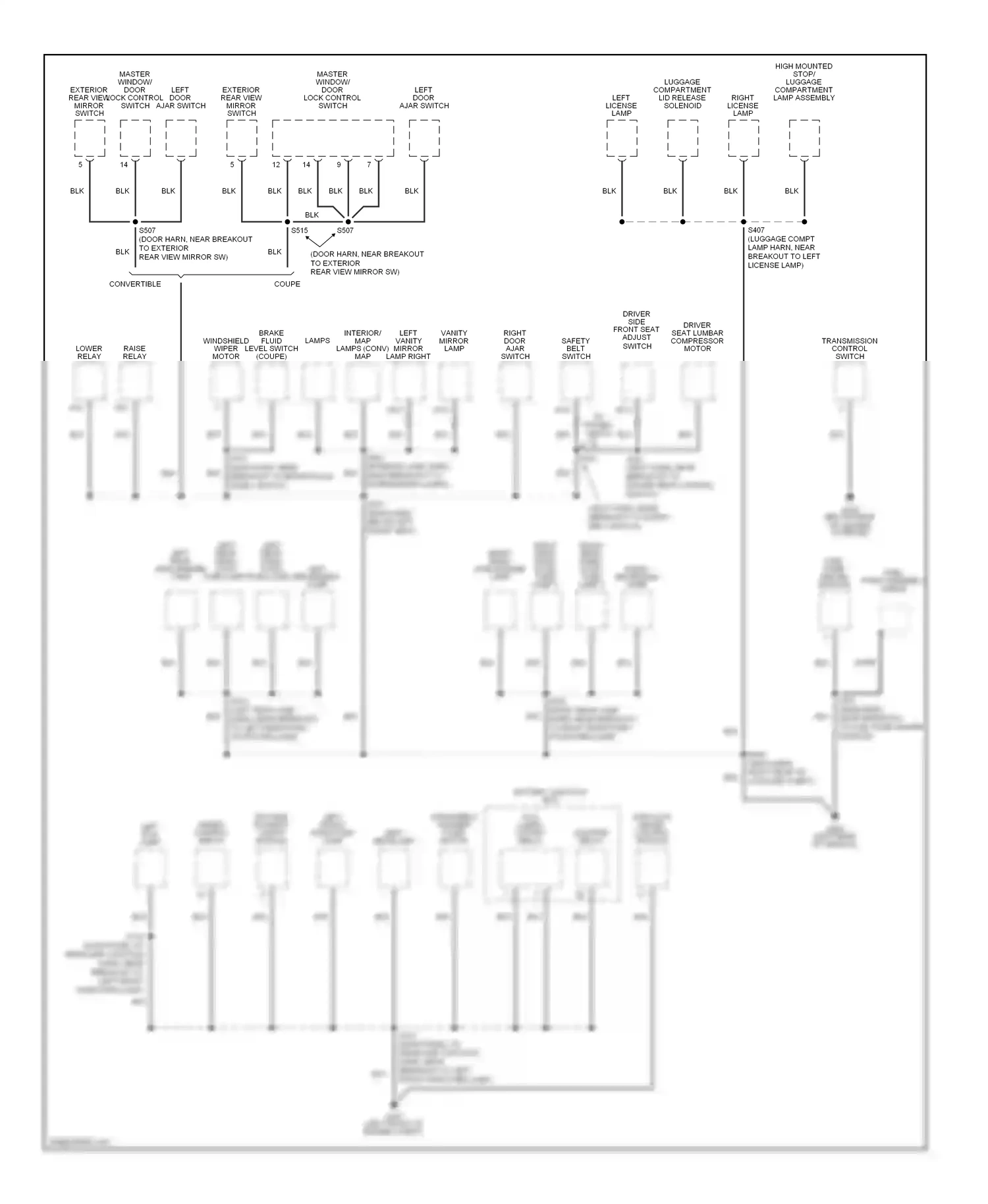 Wiring diagram left headlamp for Ford Mustang IV facelift (1998-2004) (1 of 2)