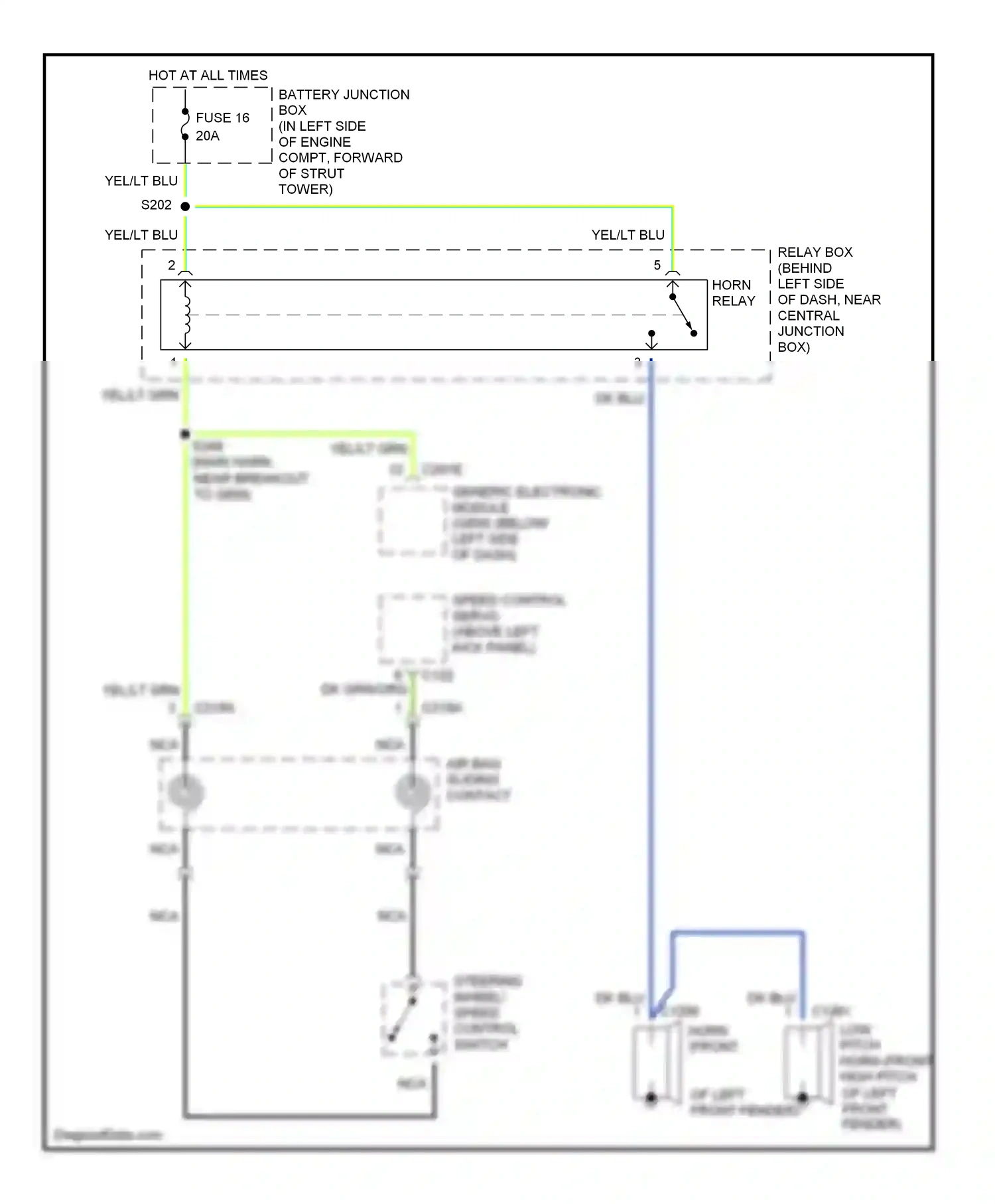 Wiring diagram nca for Ford Mustang IV facelift (1998-2004) (13 of 27)
