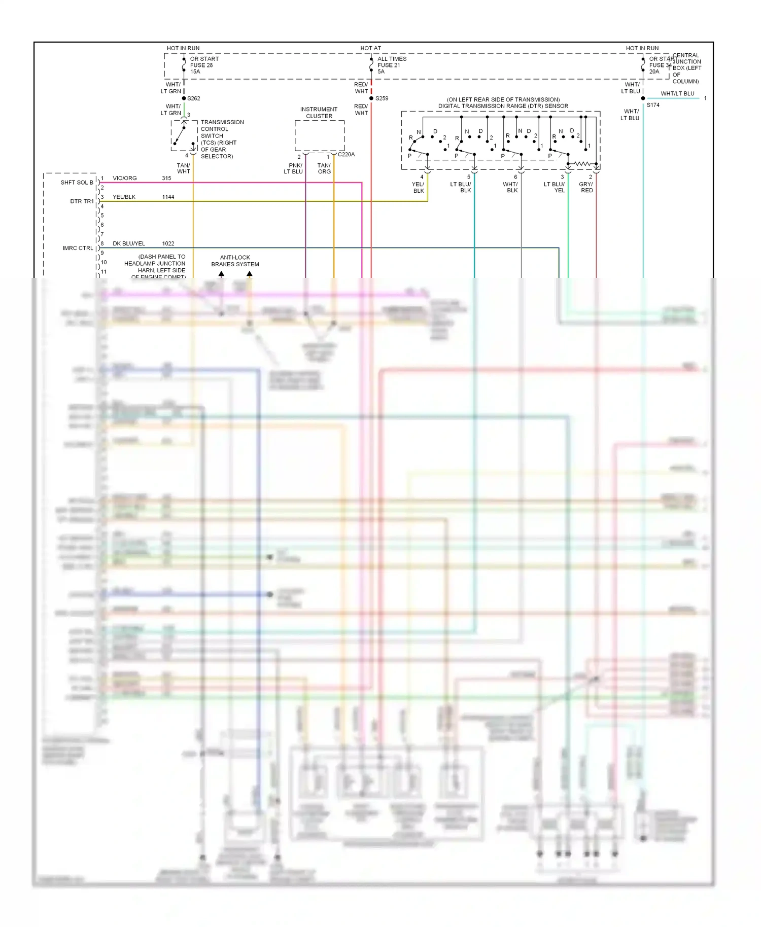 Wiring diagram nca for Ford Mustang IV facelift (1998-2004) (5 of 27)