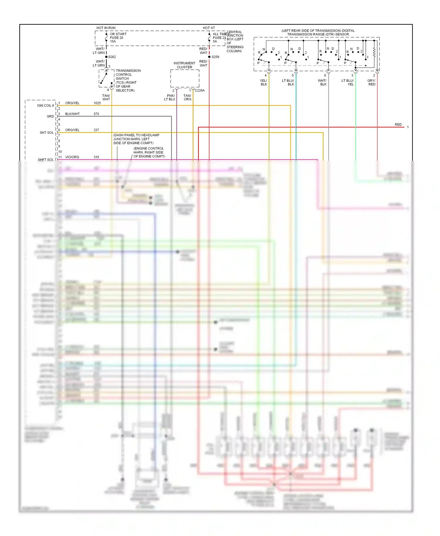 Wiring diagram red for Ford Mustang IV facelift (1998-2004) (18 of 32)