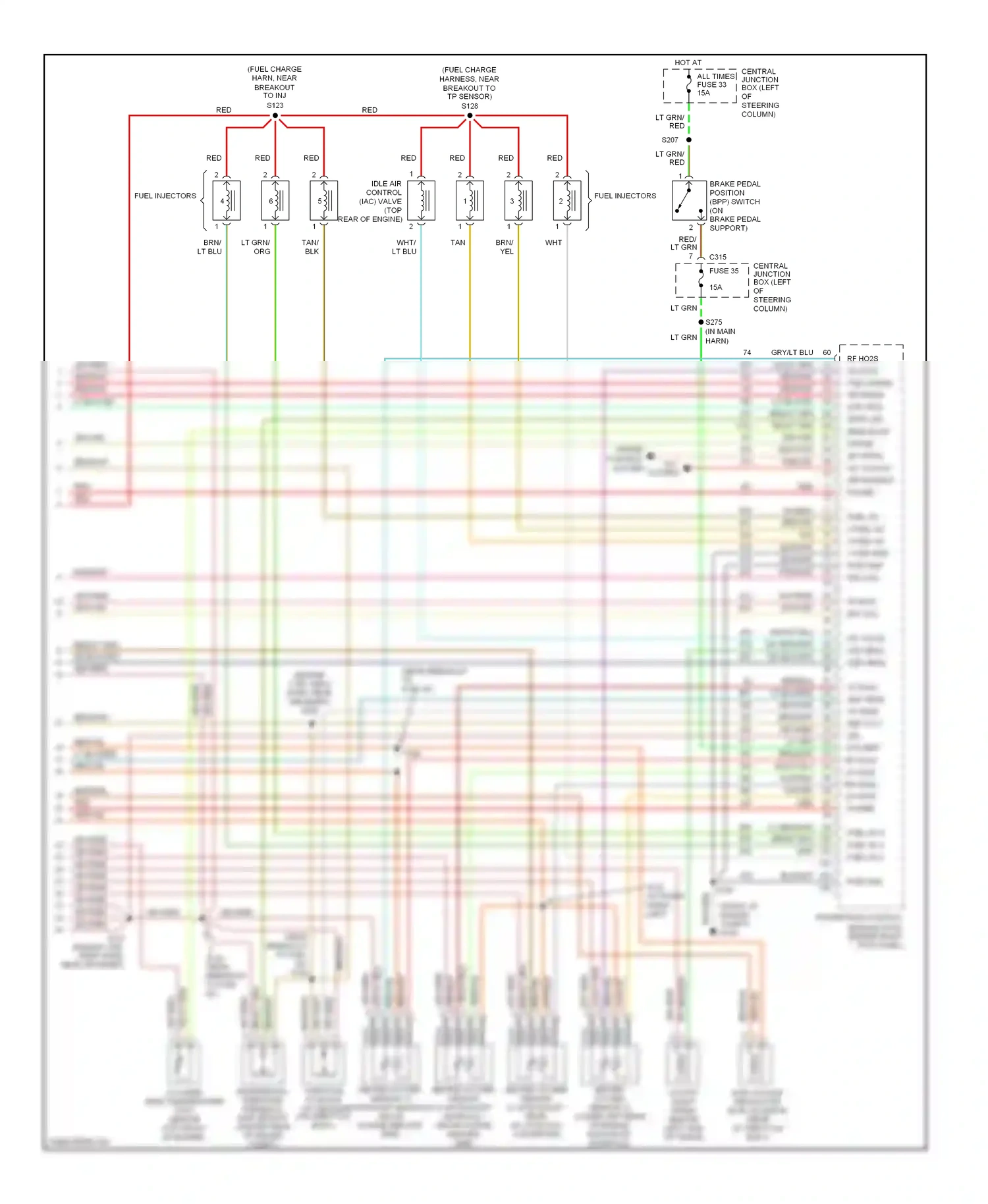 Wiring diagram red for Ford Mustang IV facelift (1998-2004) (10 of 32)