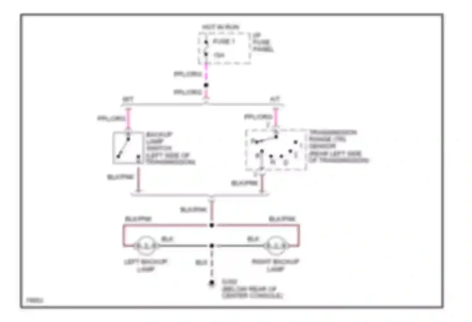 Mustang Ford IV (1993-1998): Back-up lamps circuit
