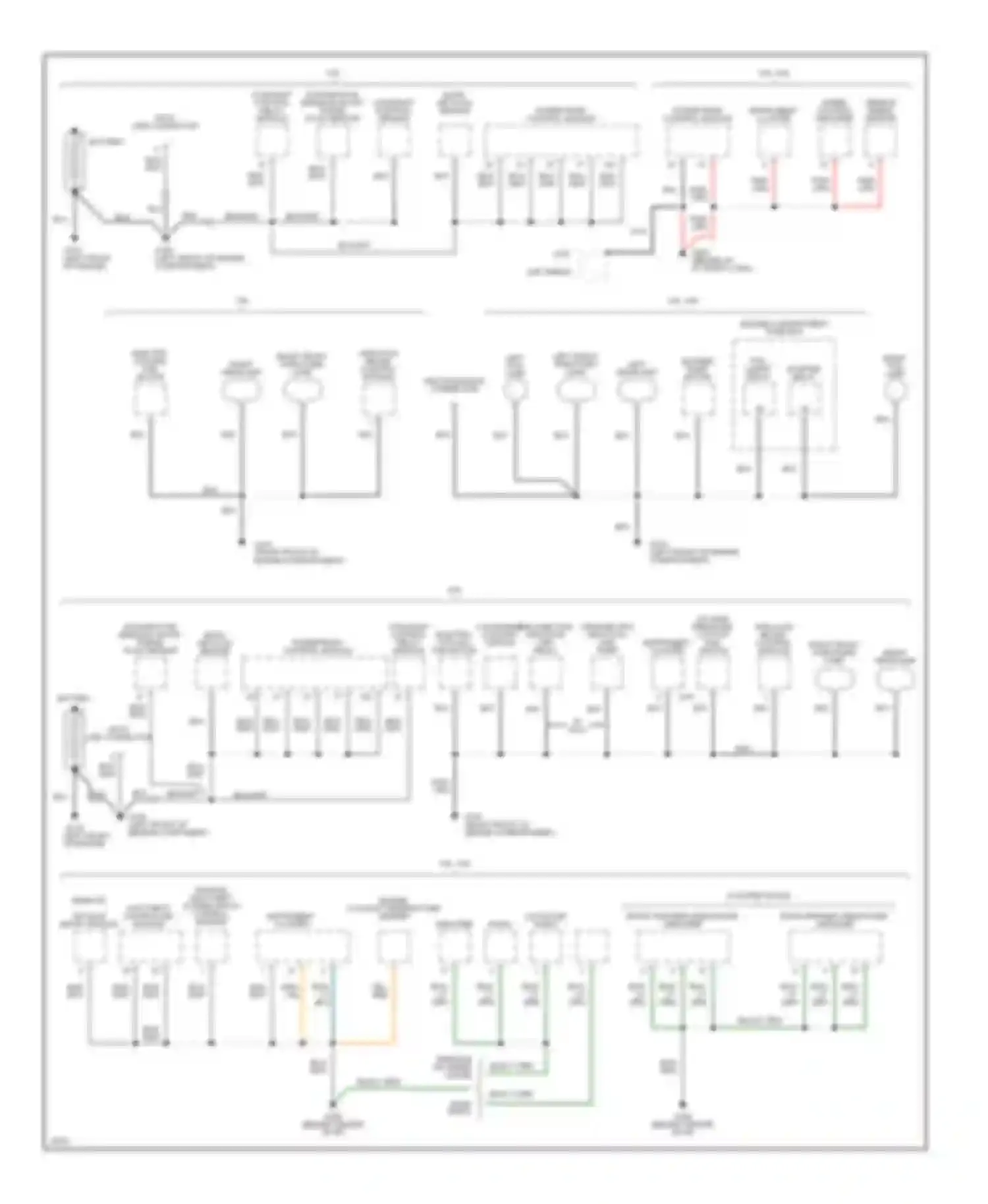 Mustang Ford IV (1993-1998): Ground distribution circuit (1 of 3)