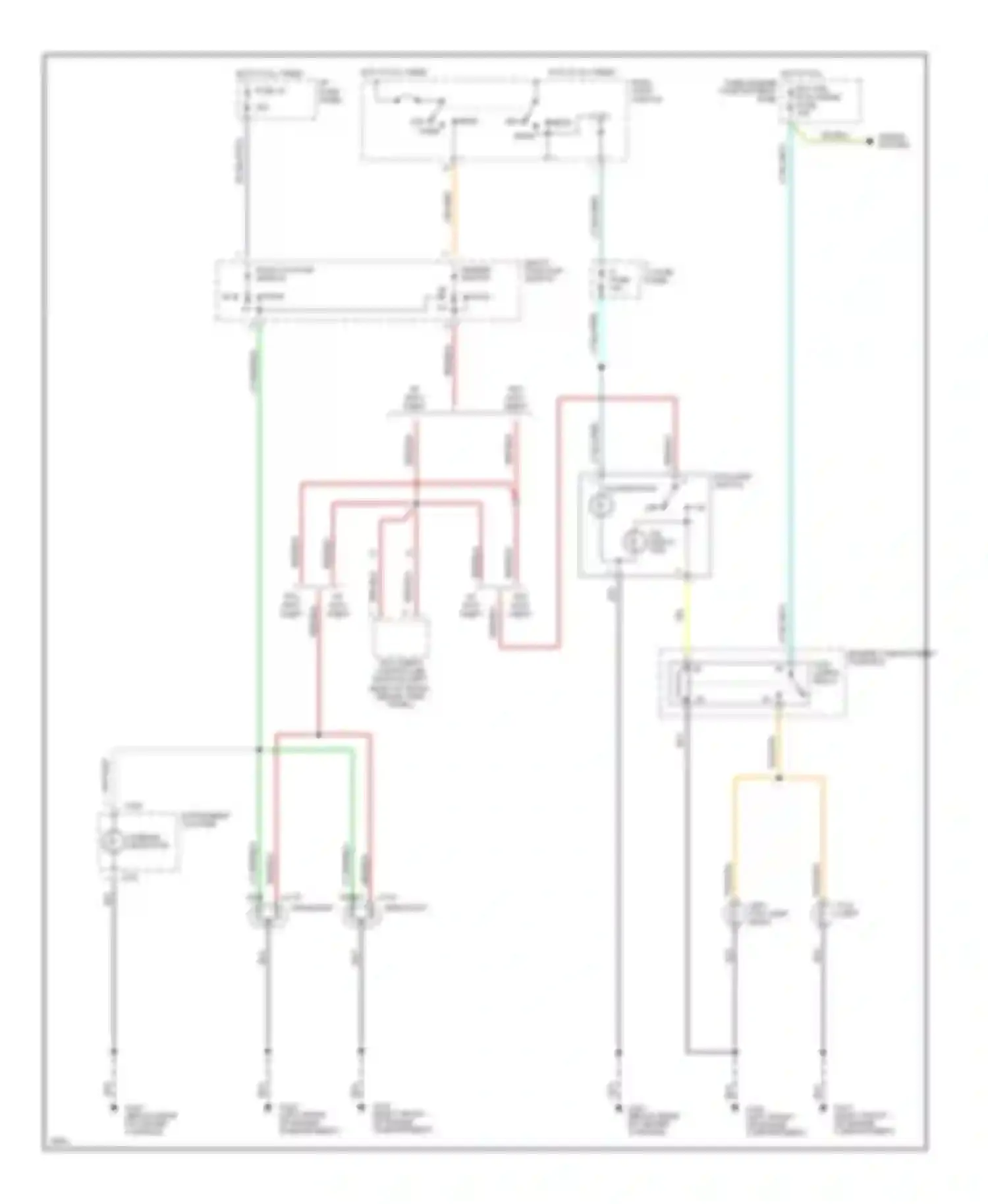 Mustang Ford IV (1993-1998): Headlamps/fog lamps circuit, without drl