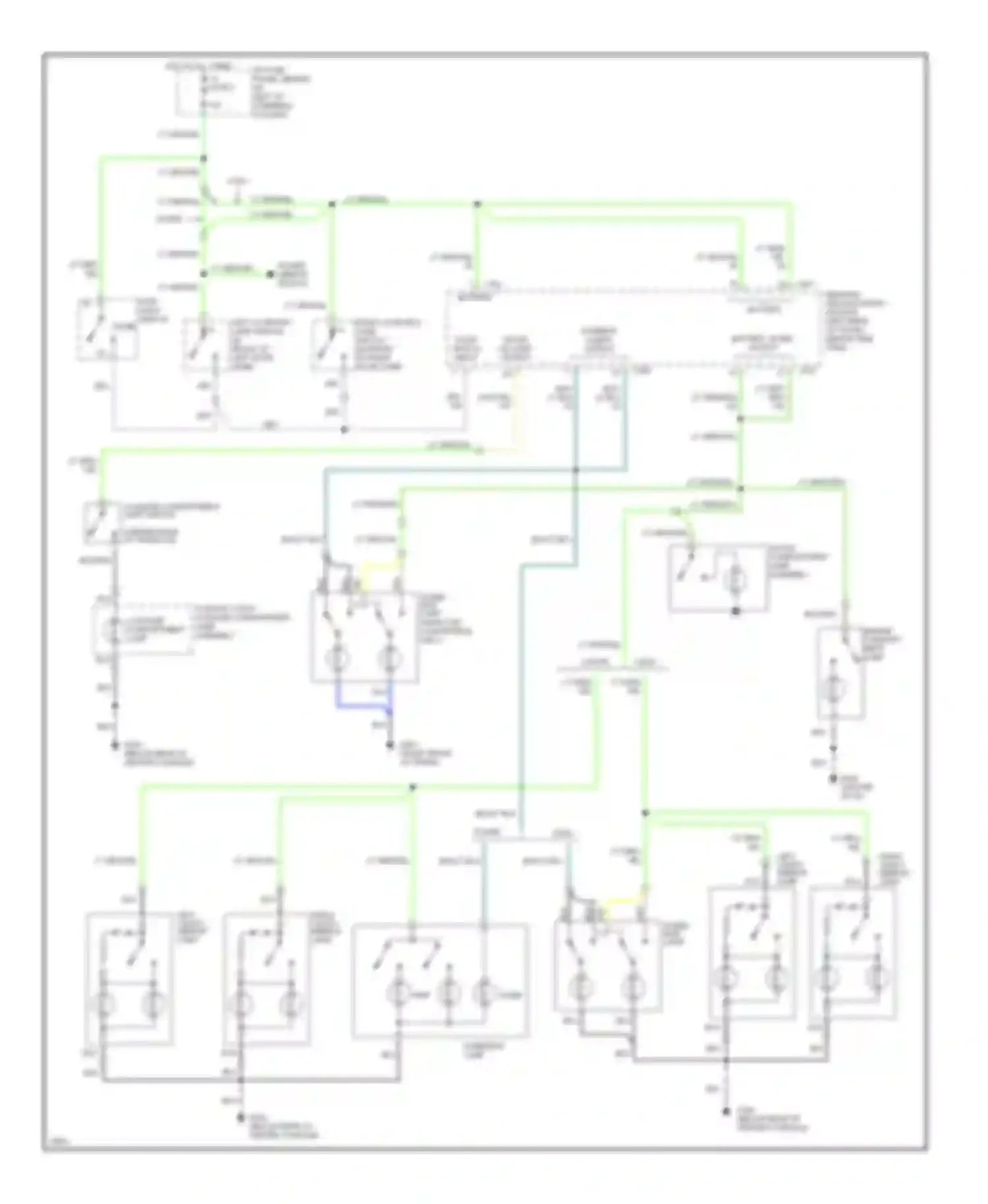 Mustang Ford IV (1993-1998): Courtesy lamps circuit, with remote/keyless entry