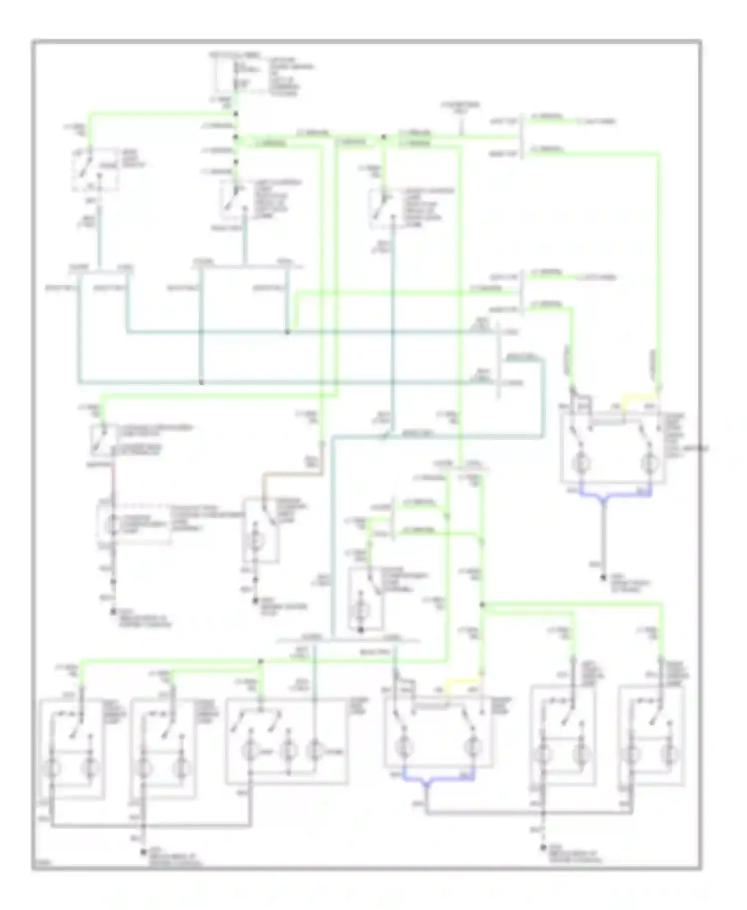 Mustang Ford IV (1993-1998): Courtesy lamps circuit, without remote/keyless entry