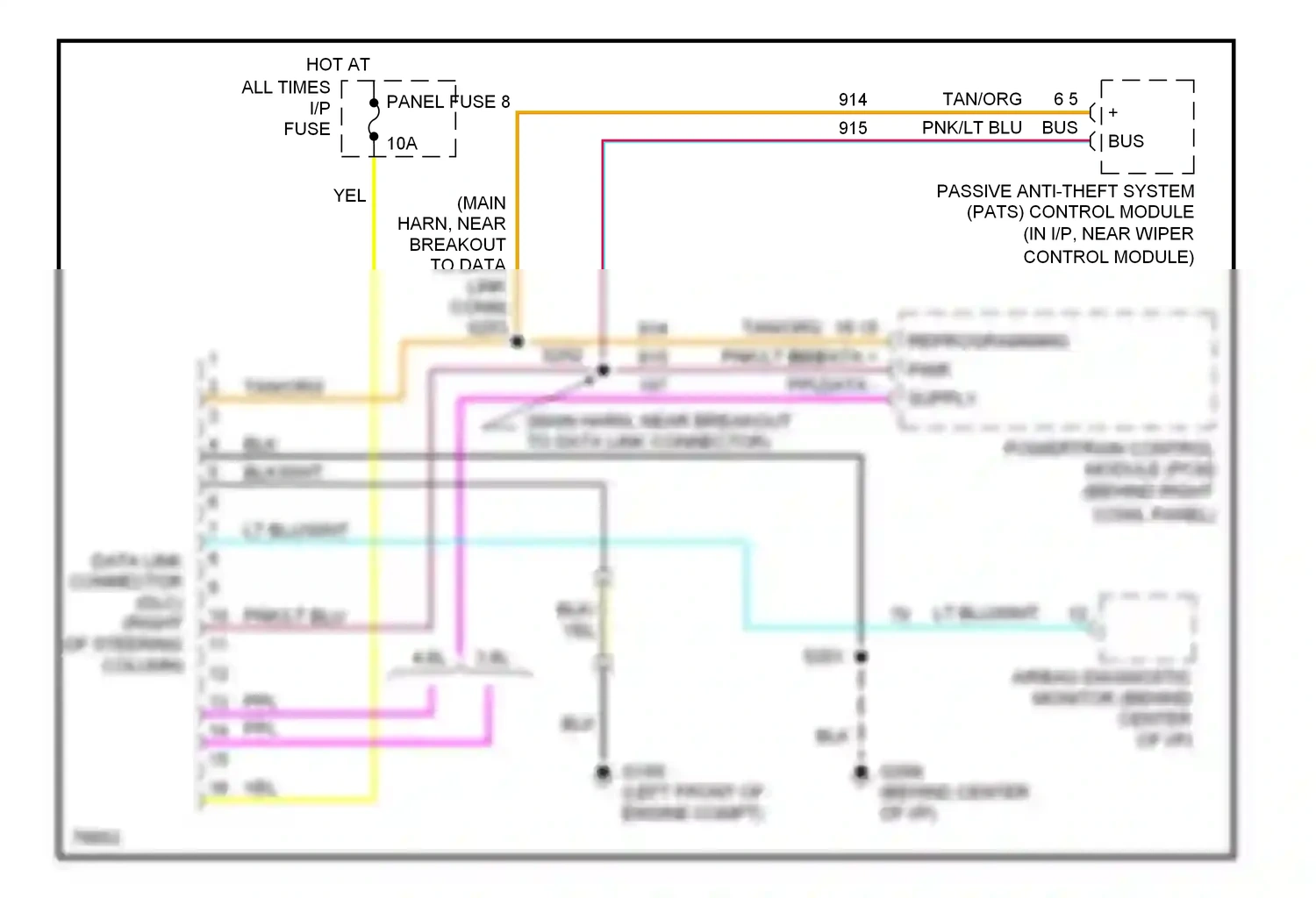 Wiring diagram 16 15 13 data + data - reprogramming pwr supply for Ford Mustang IV (1993-1998) (1 of 1)