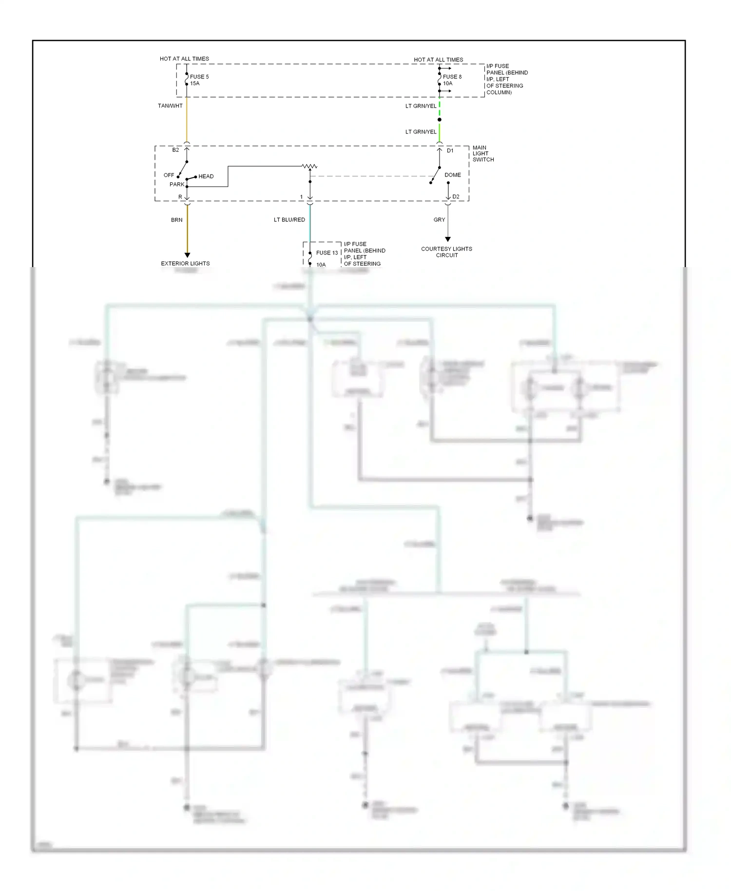 Wiring diagram blk for Ford Mustang IV (1993-1998) (39 of 61)