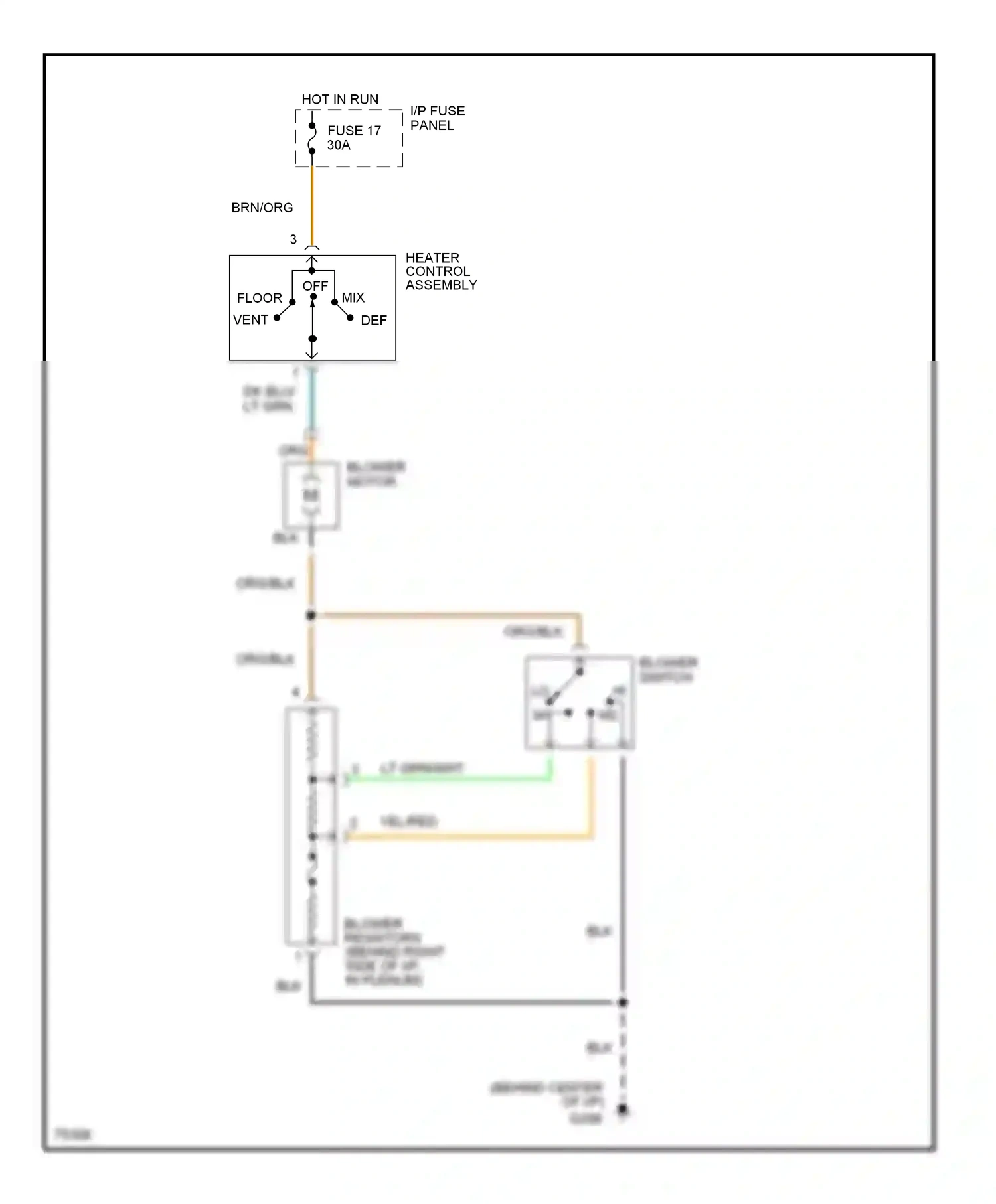 Wiring diagram blower switch for Ford Mustang IV (1993-1998) (3 of 4)