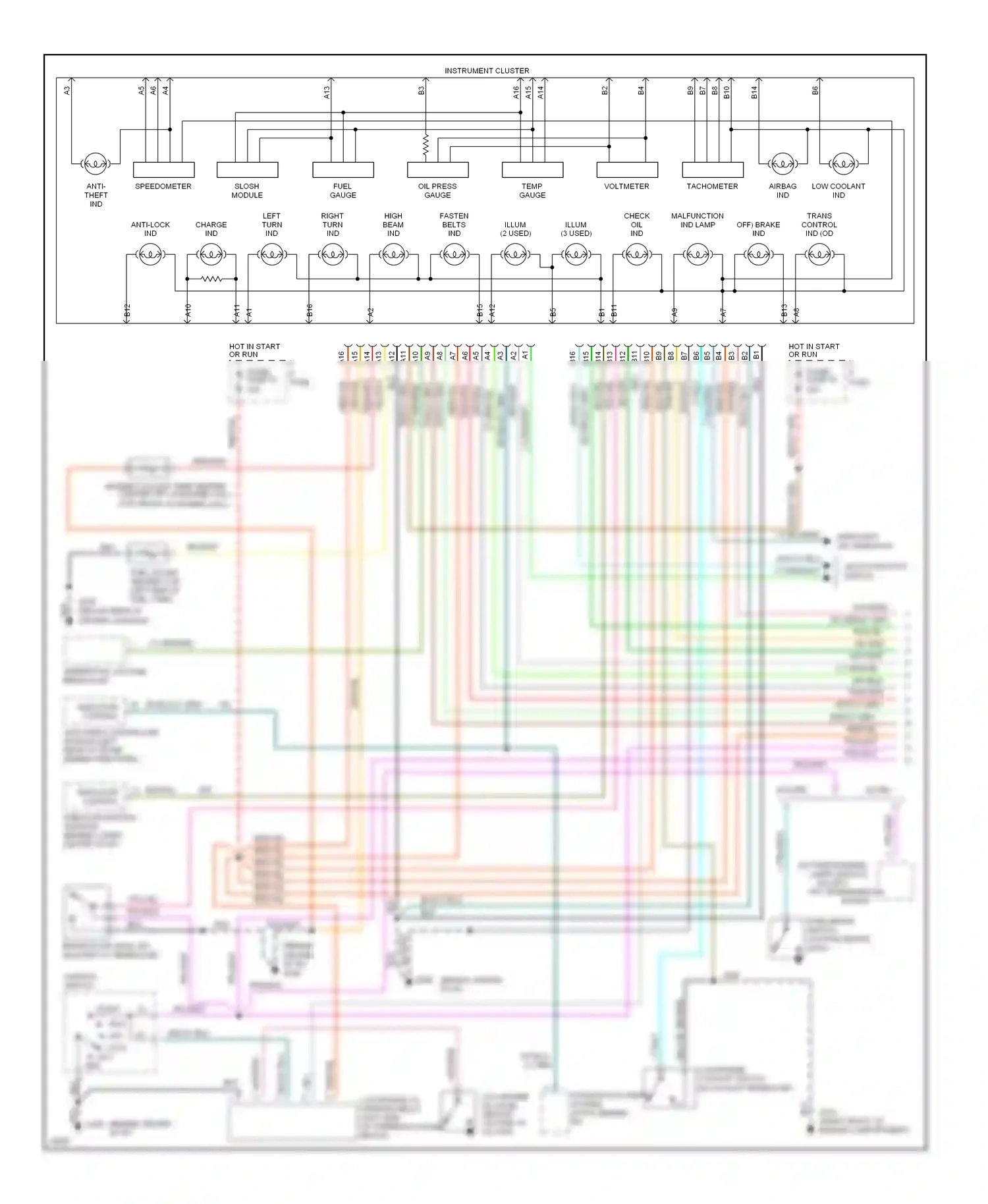 Wiring diagram generator, voltage regulator for Ford Mustang IV (1993-1998) (2 of 3)