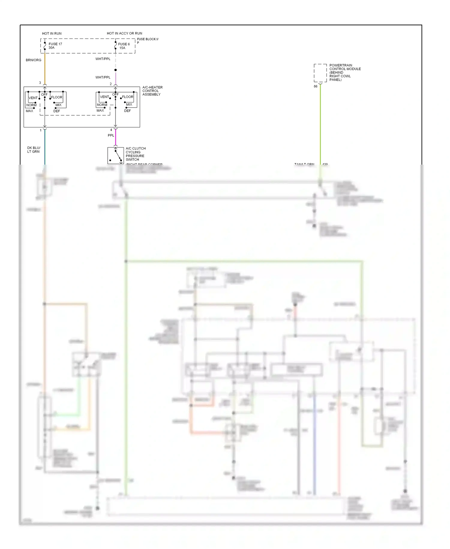 Wiring diagram power- train control module for Ford Mustang IV (1993-1998) (3 of 4)
