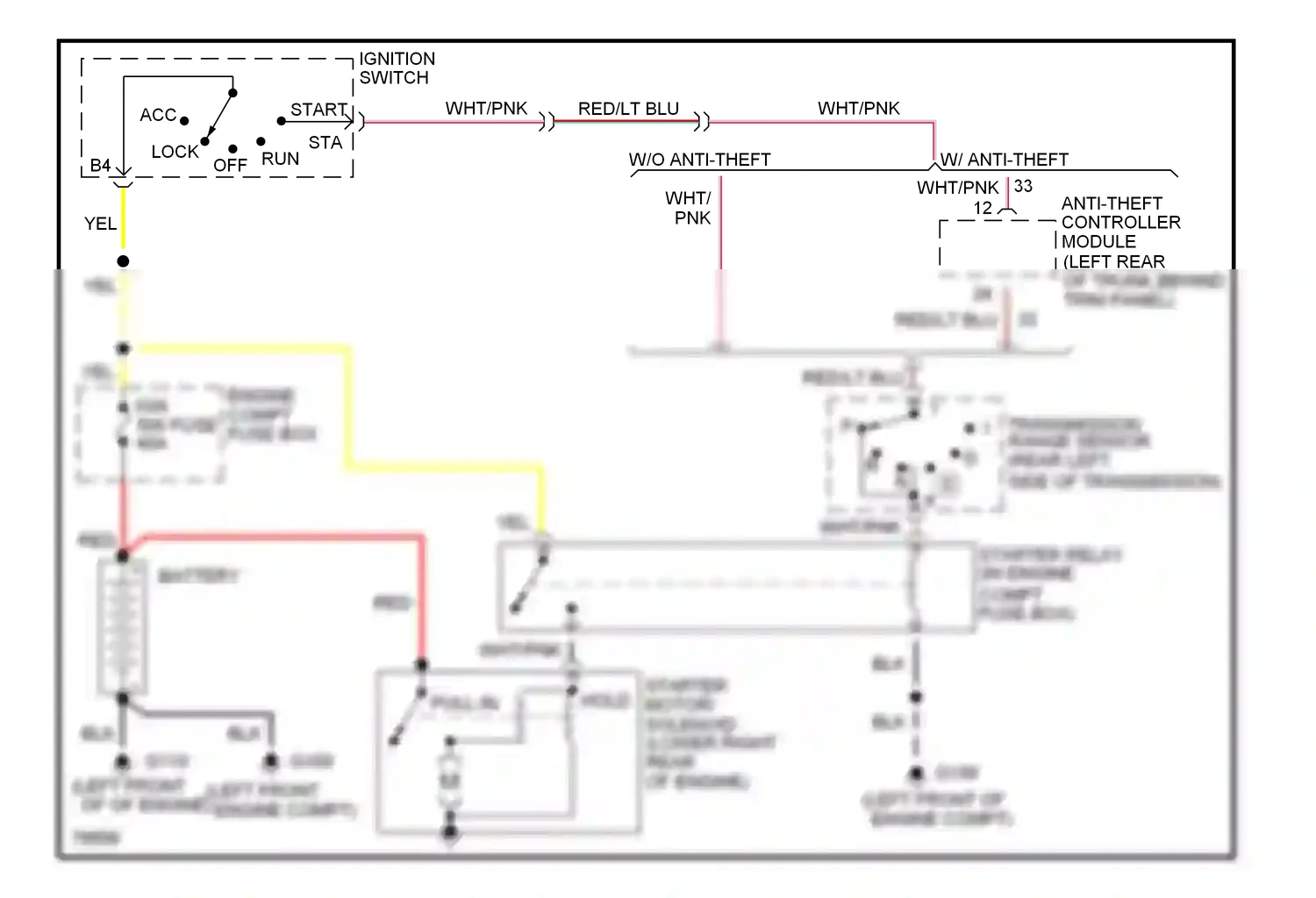 Wiring diagram pull- in for Ford Mustang IV (1993-1998) (1 of 2)