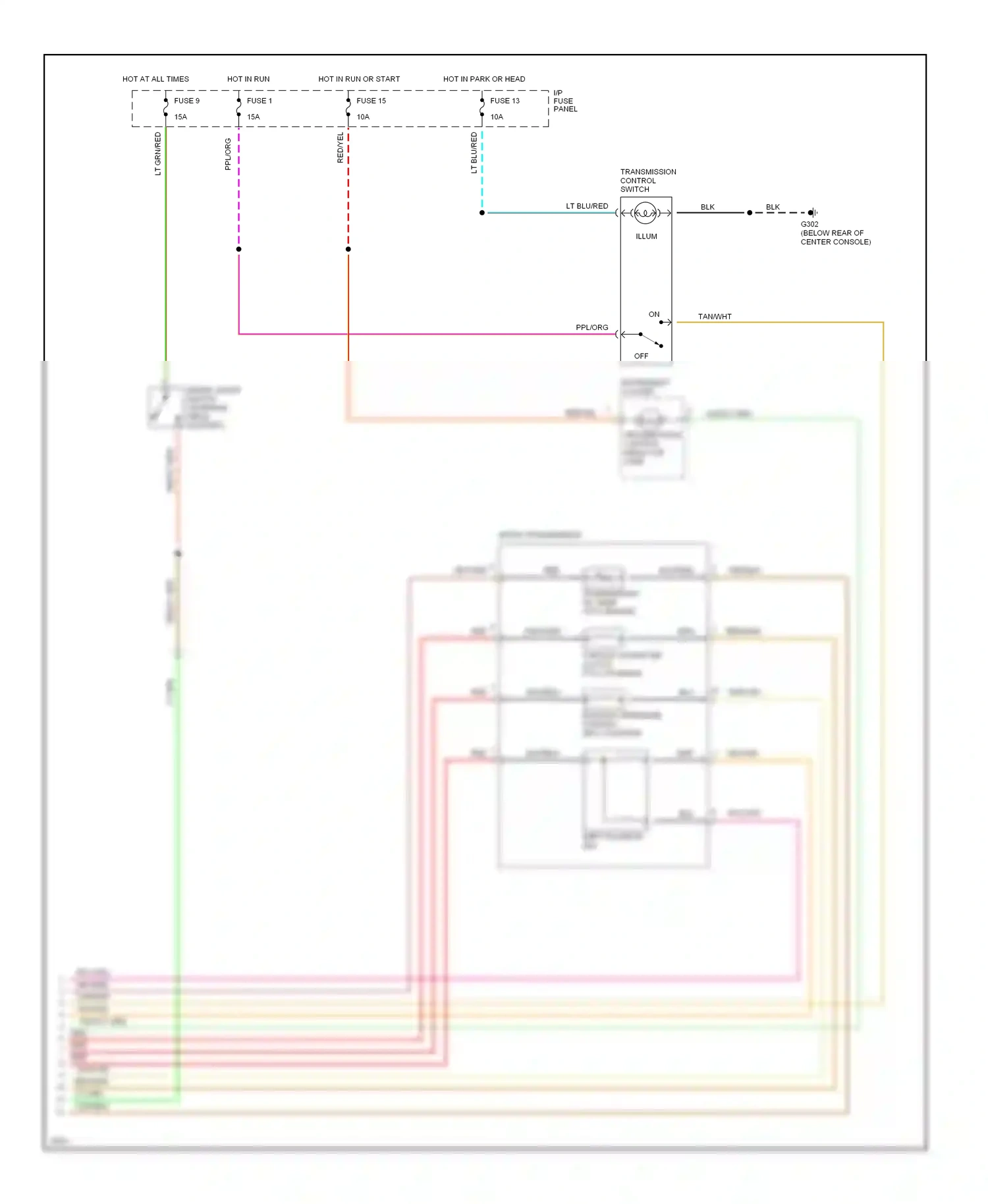 Wiring diagram transmission control switch for Ford Mustang IV (1993-1998) (3 of 4)