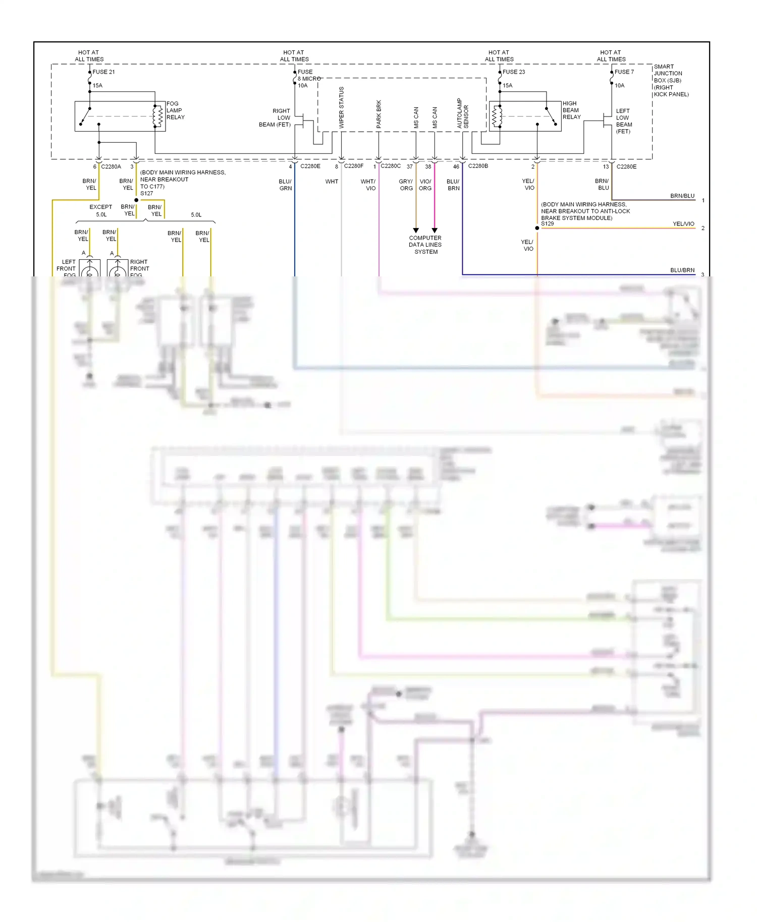 Wiring diagram flash- for Ford Mustang V facelift 2 (2012-2014) (2 of 2)