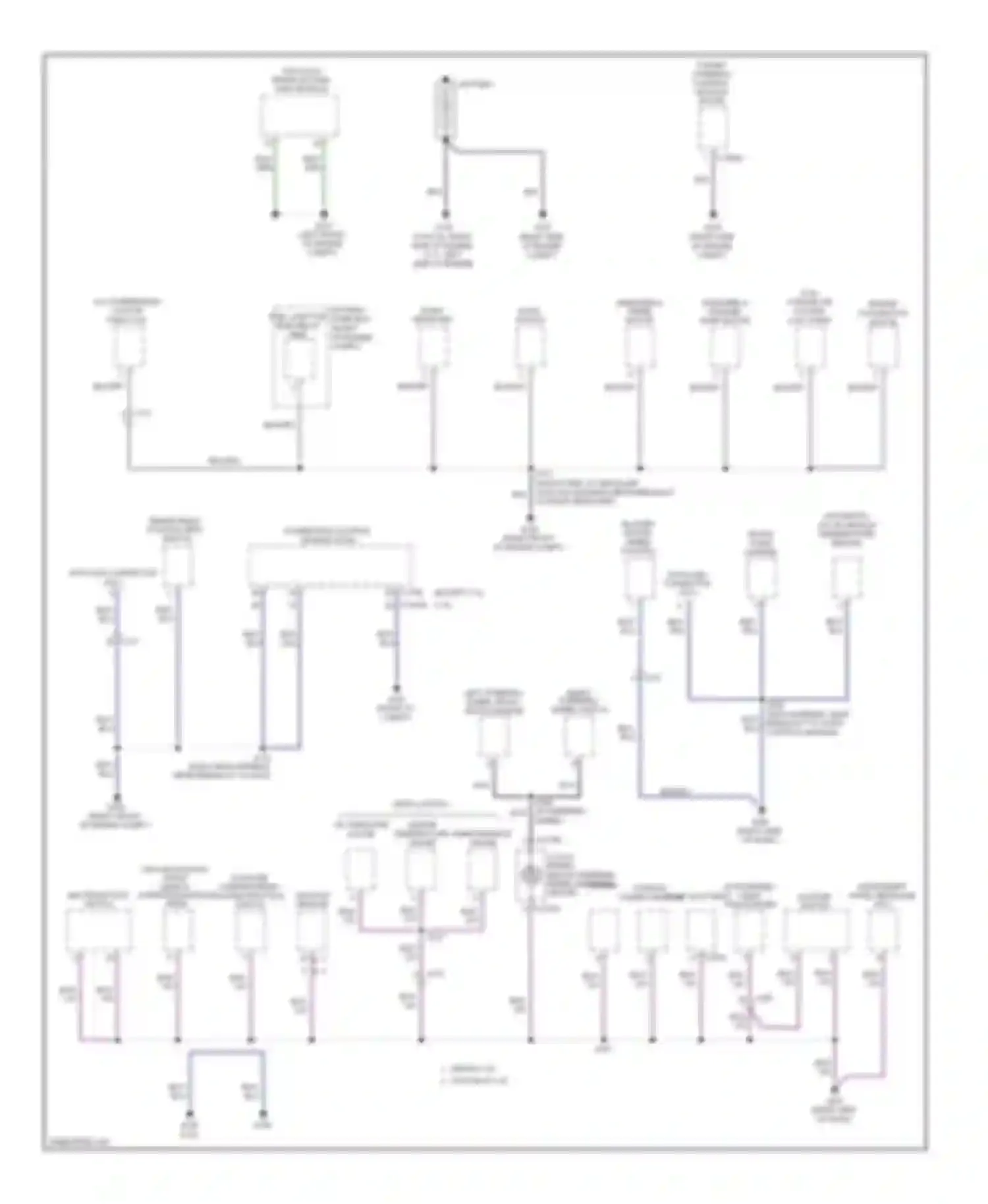 Mustang Ford V facelift (2009-2014): Ground distribution circuit (1 of 4)