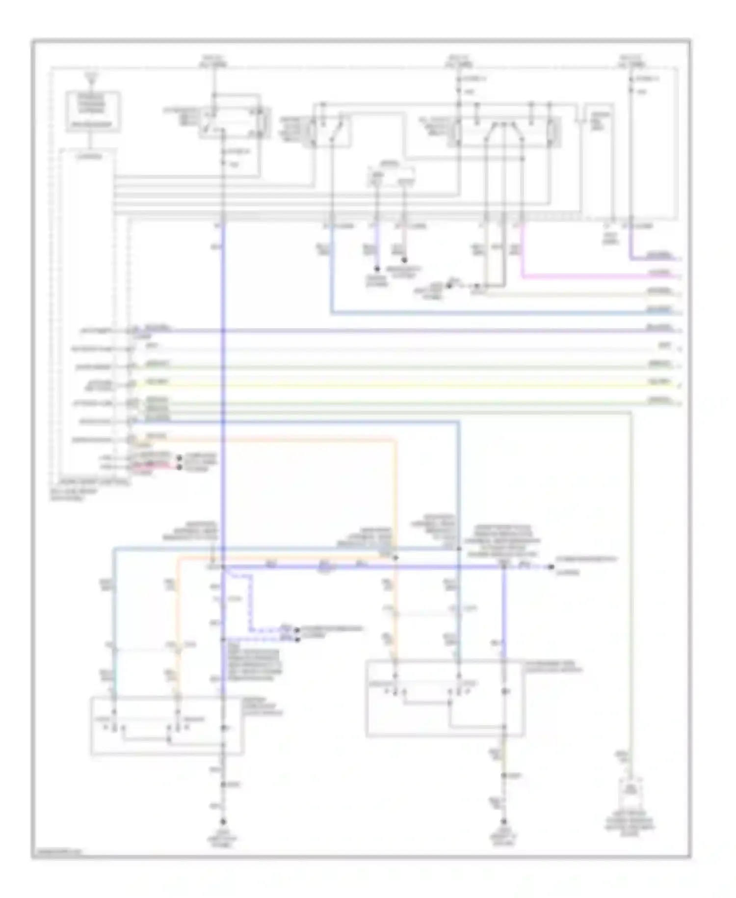 Mustang Ford V facelift (2009-2014): Power door locks circuit (1 of 2)
