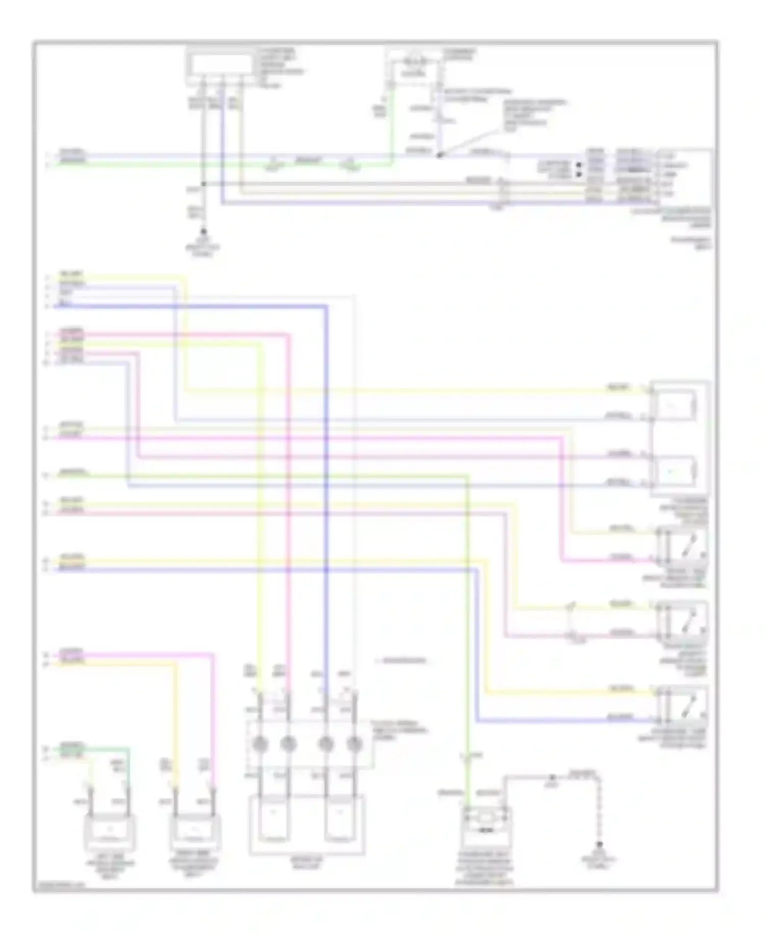 Mustang Ford V facelift (2009-2014): Supplemental restraints circuit (2 of 2)