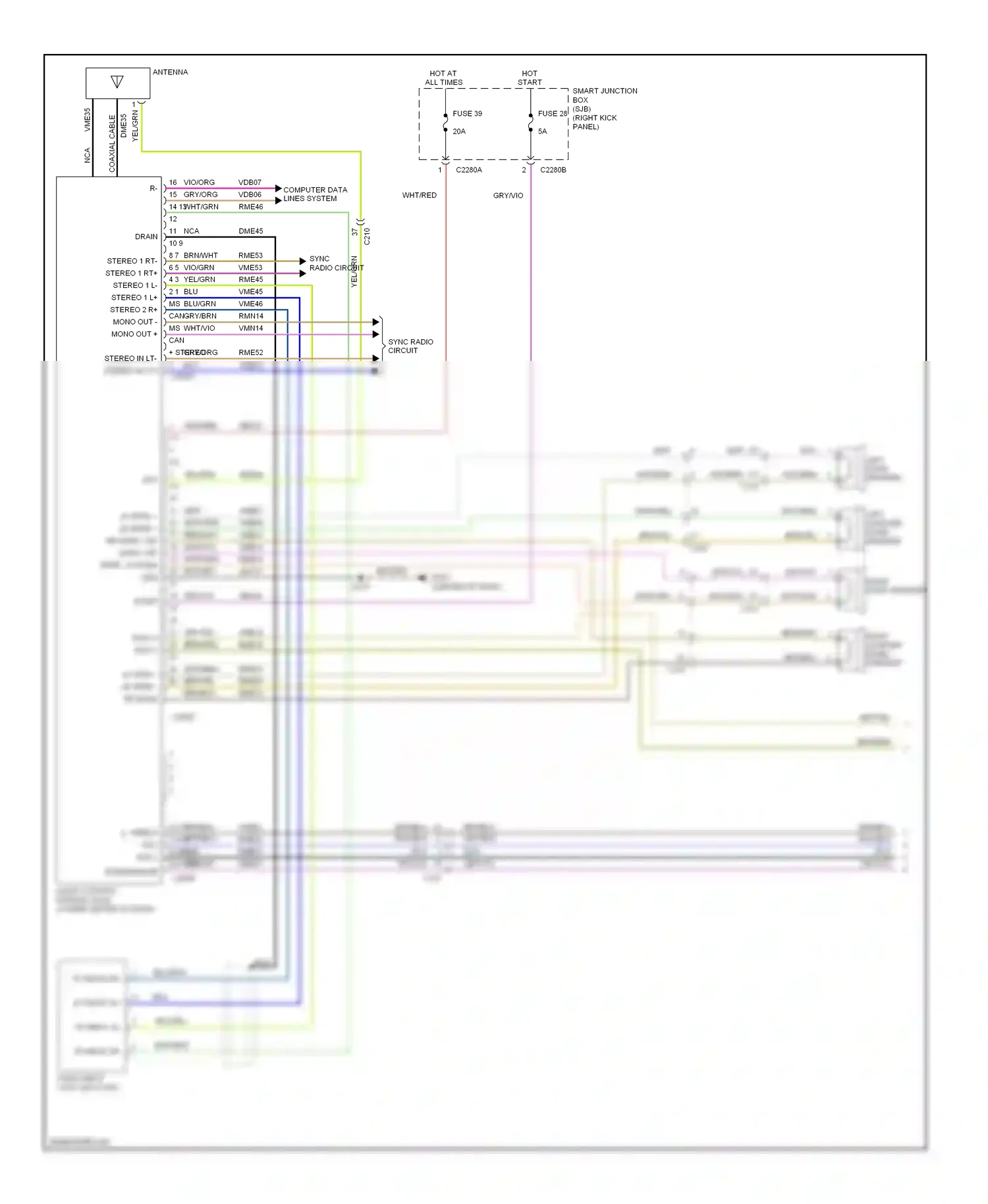 Wiring diagram blu/grn for Ford Mustang V facelift (2009-2014) (39 of 40)