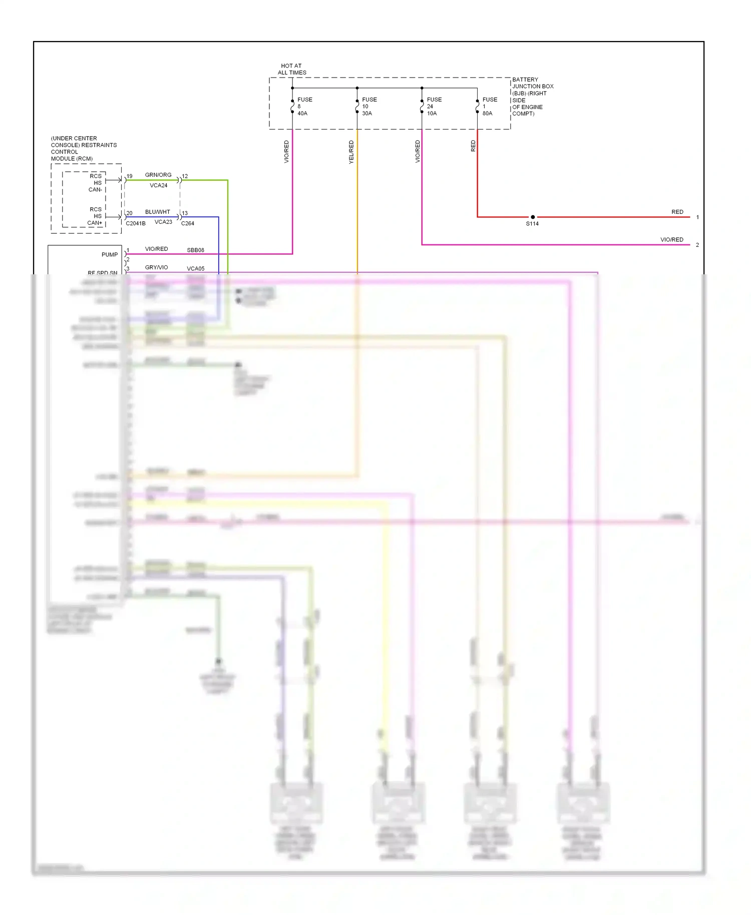 Wiring diagram blu/org for Ford Mustang V facelift (2009-2014) (1 of 49)