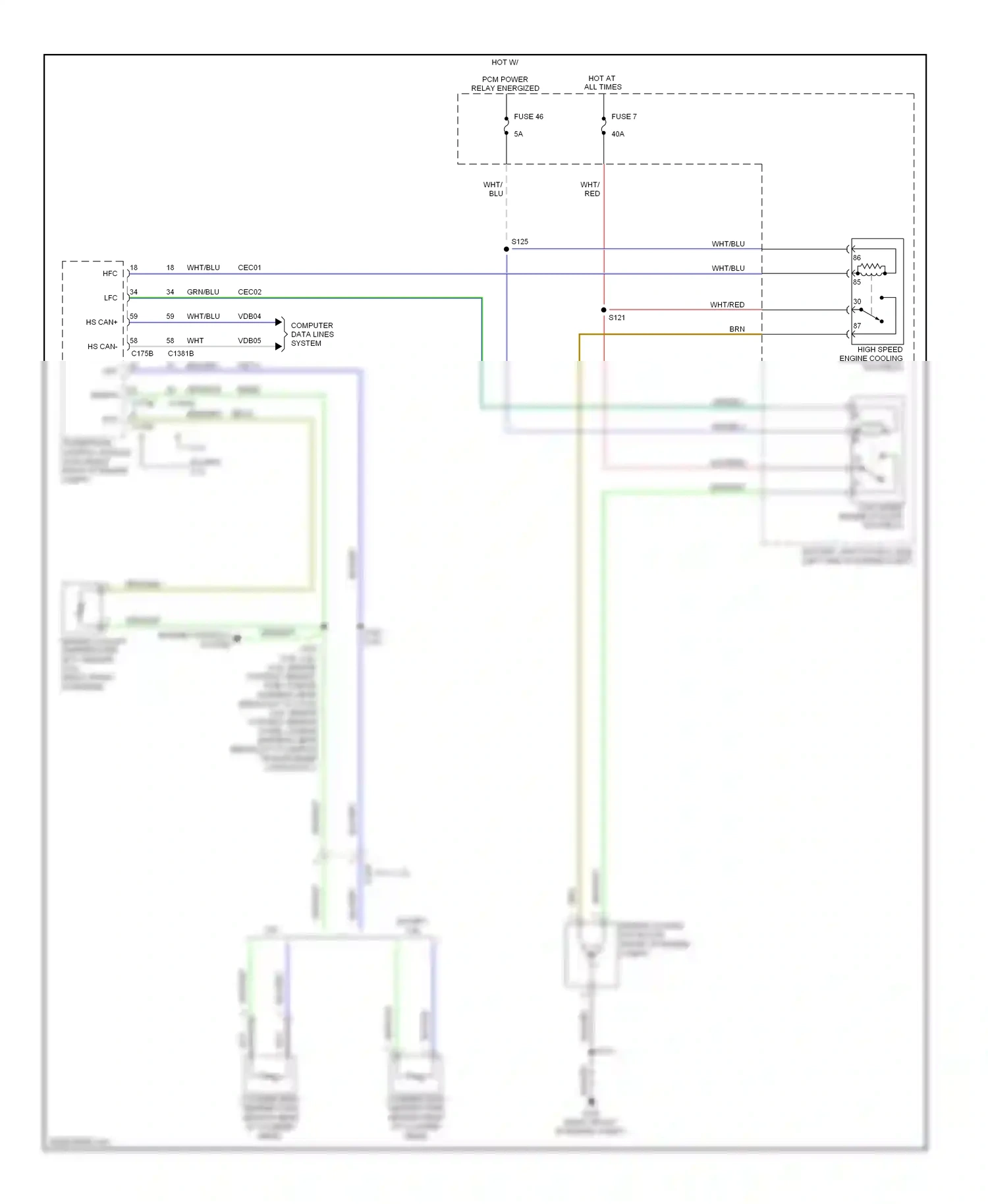 Wiring diagram engine controls system for Ford Mustang V facelift (2009-2014) (5 of 7)
