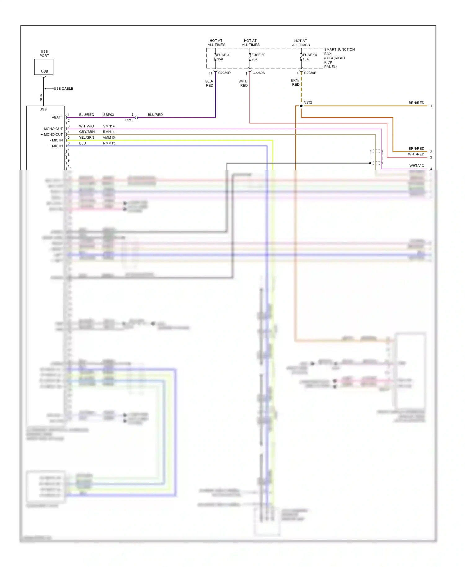 Ford Mustang V facelift (2009-2014) front display interface module (fdim) (w/o navigation) wiring diagram  (2 of 2)