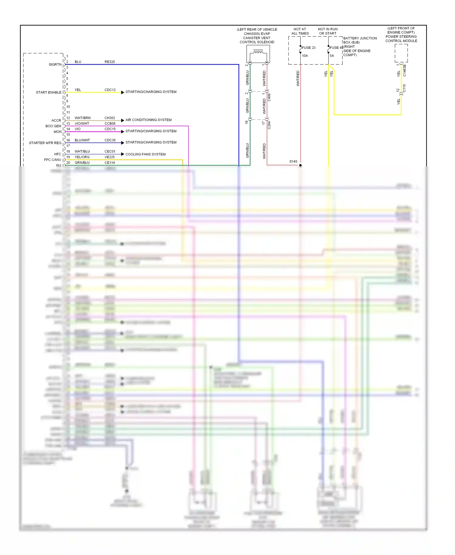 Wiring diagram fuse 45 for Ford Mustang V facelift (2009-2014) (6 of 6)