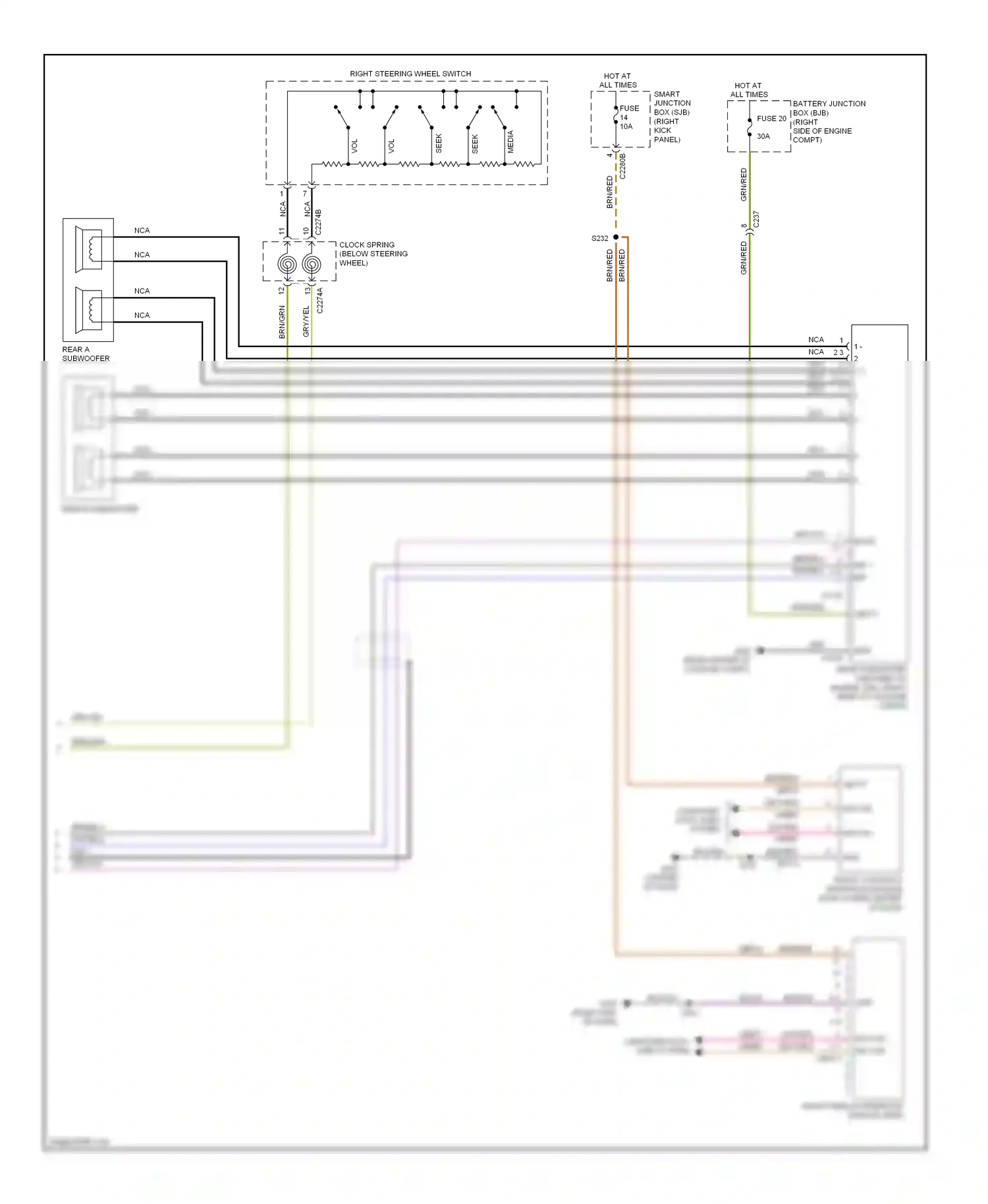 Wiring diagram grn/red for Ford Mustang V facelift (2009-2014) (7 of 7)