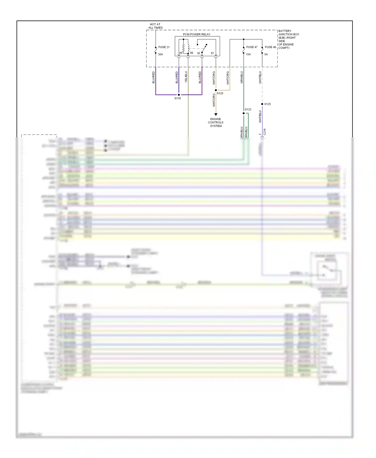 Wiring diagram gry/org for Ford Mustang V facelift (2009-2014) (32 of 39)