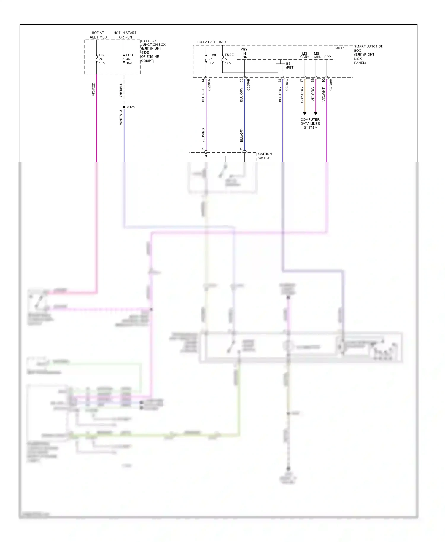 Wiring diagram hs can + hs can - for Ford Mustang V facelift (2009-2014) (2 of 6)