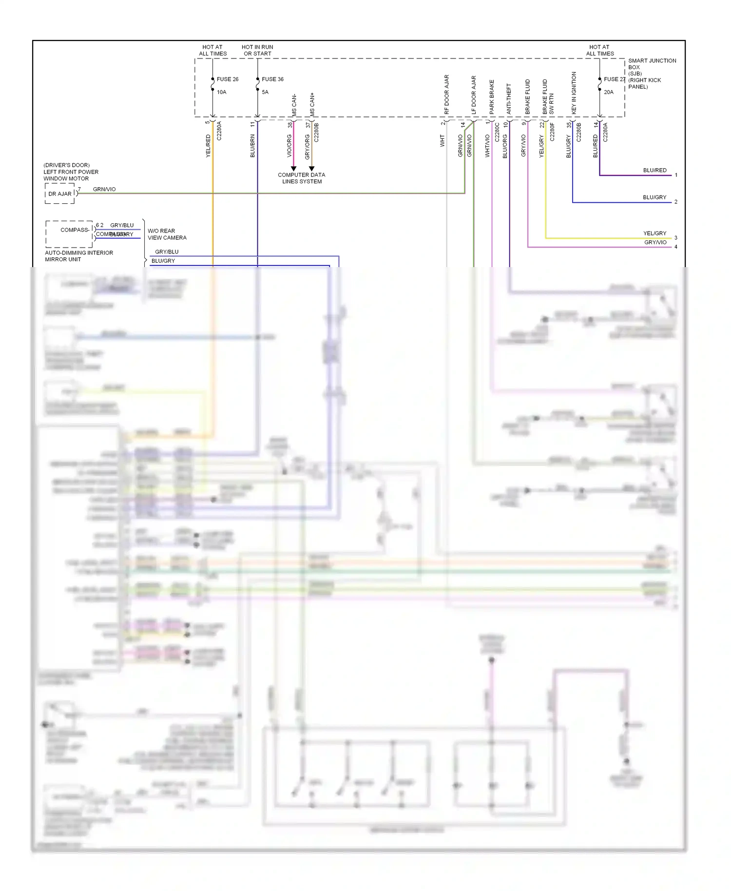 Wiring diagram message center switch for Ford Mustang V facelift (2009-2014) (1 of 2)