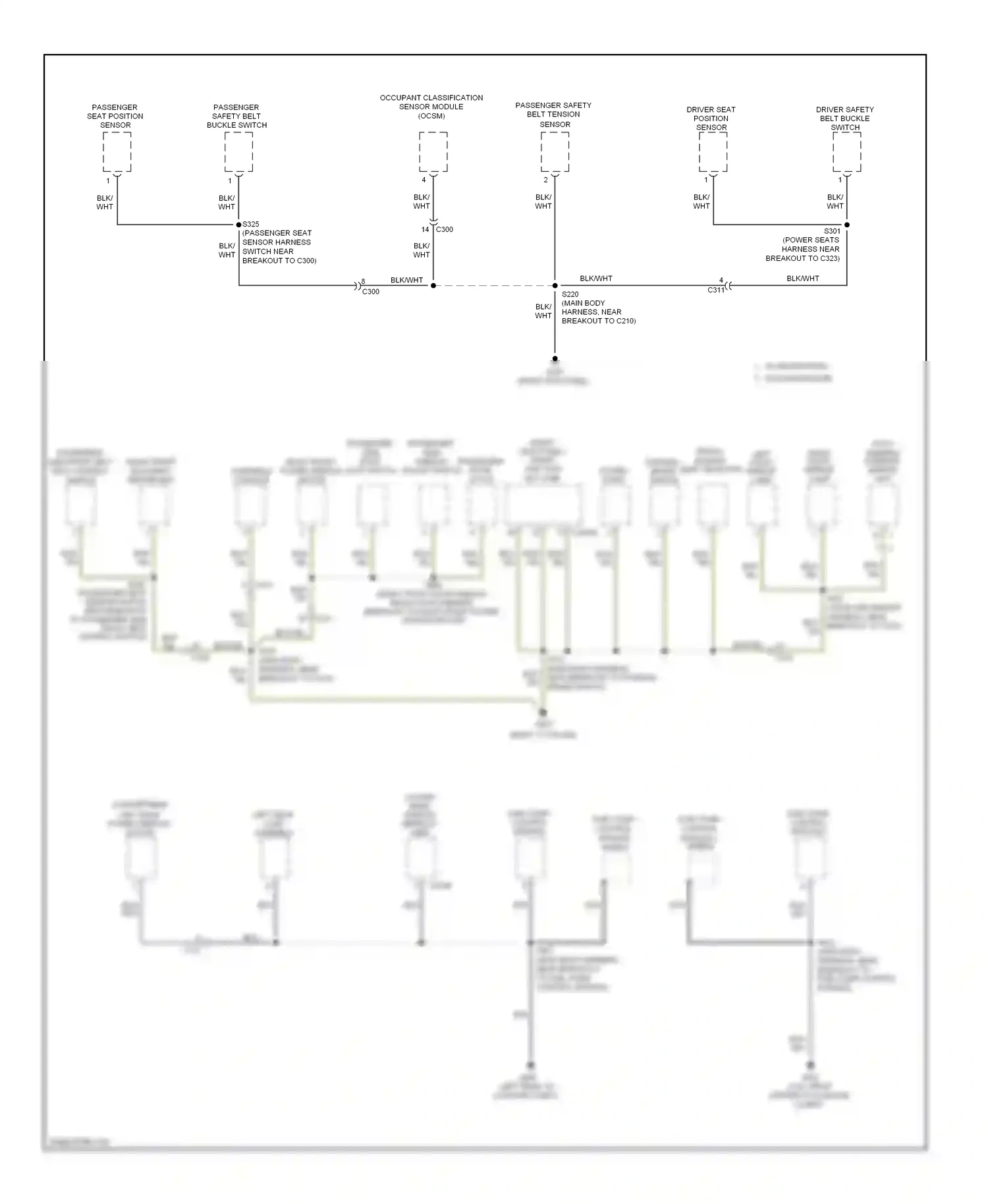 Ford Mustang V facelift (2009-2014) occupant classification sensor module (ocsm) wiring diagram  (1 of 1)