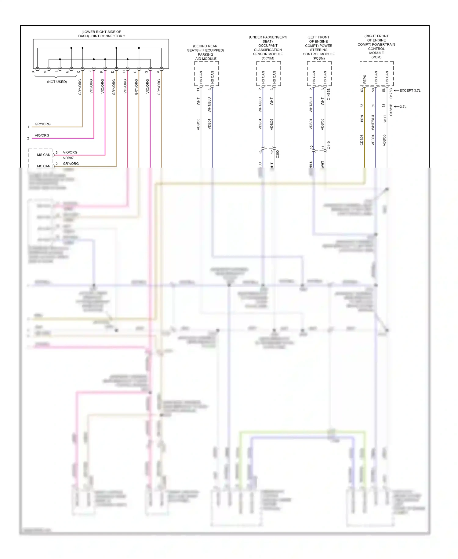 Wiring diagram vio/org for Ford Mustang V facelift (2009-2014) (6 of 38)