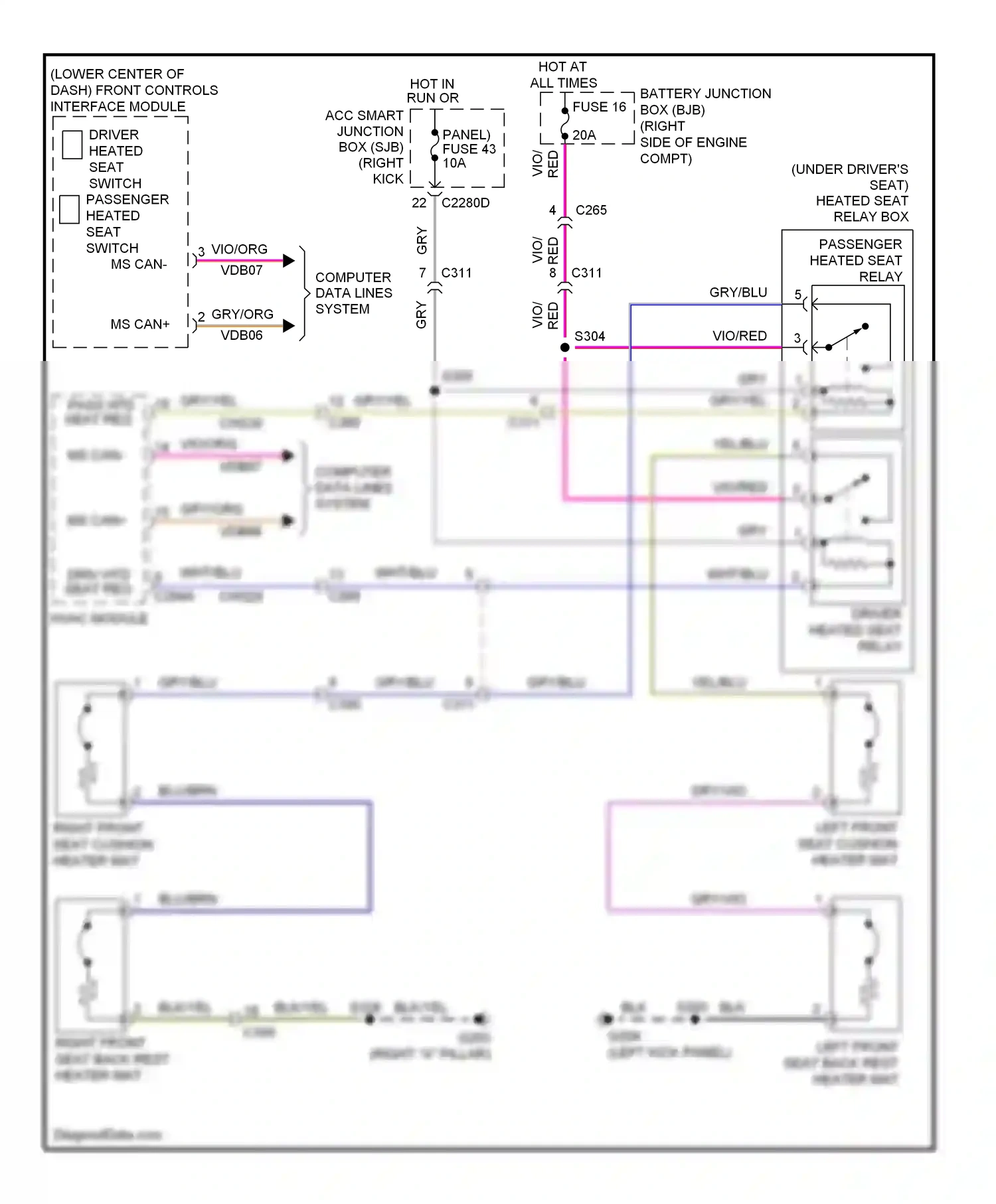 Wiring diagram vio/org for Ford Mustang V facelift (2009-2014) (26 of 38)
