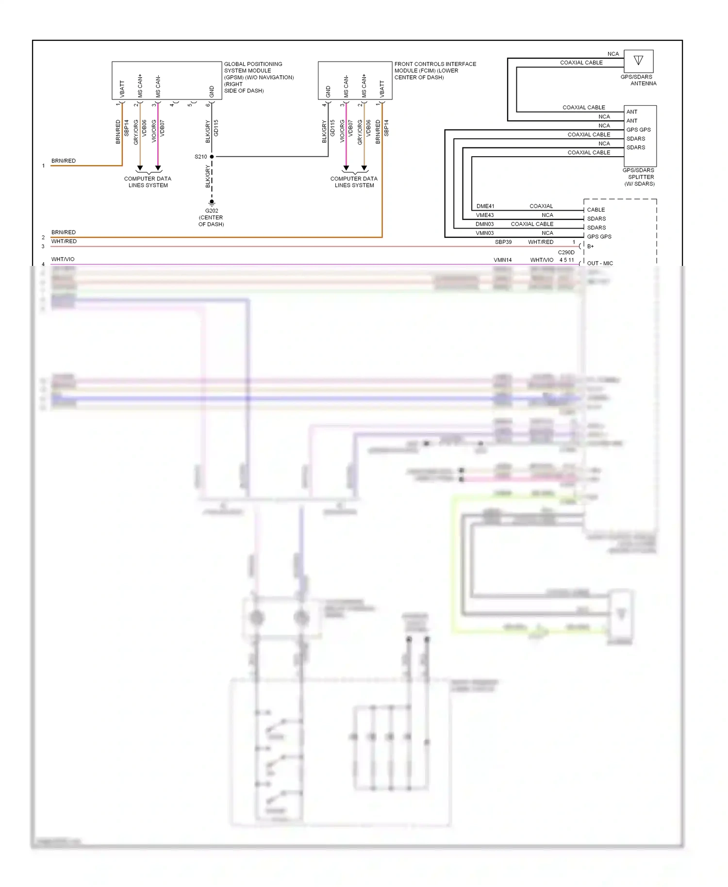 Wiring diagram w/ navigation for Ford Mustang V facelift (2009-2014) (3 of 3)